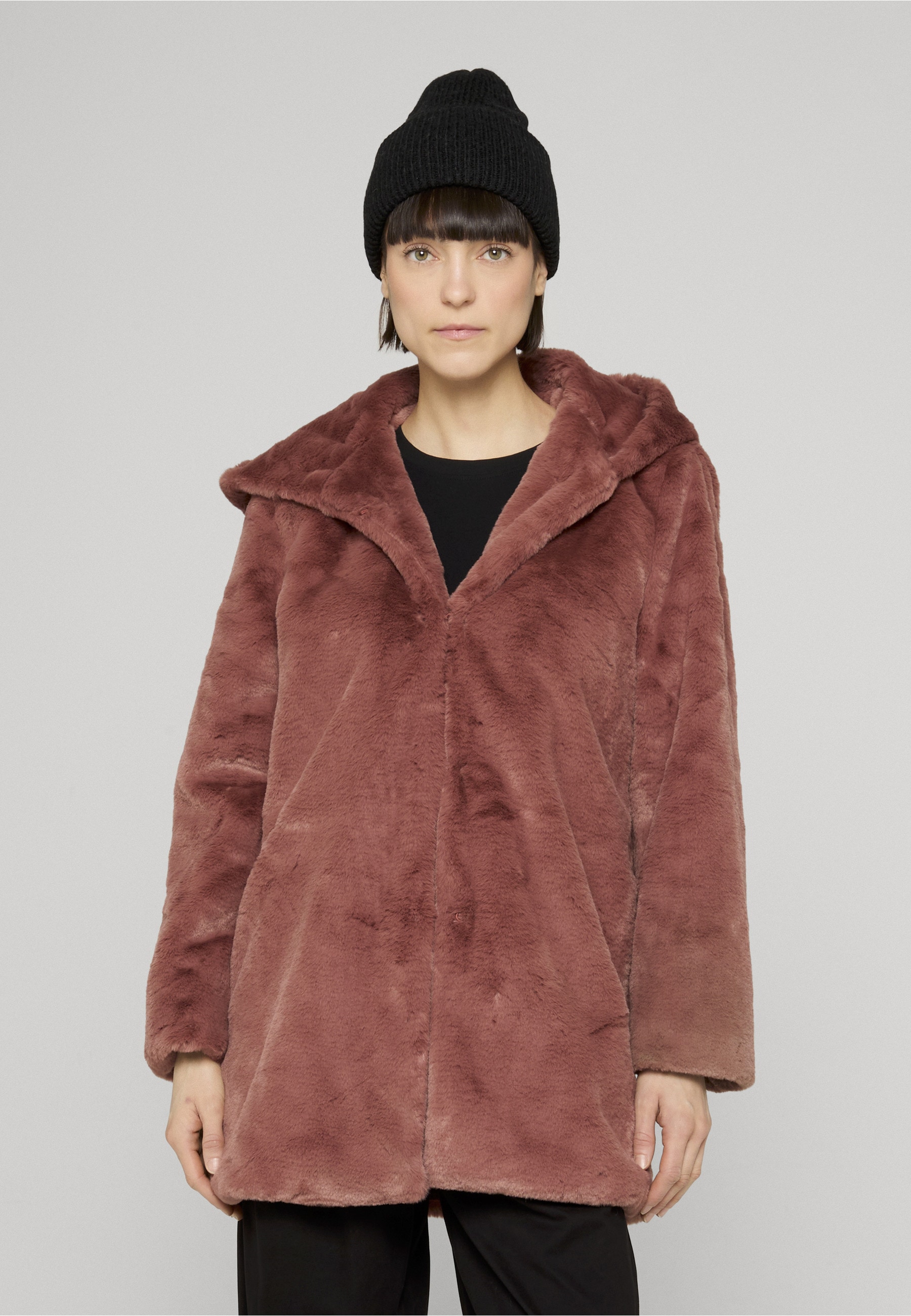 URBAN CLASSICS Parka »Urban Classics Damen Ladies Hooded Teddy Coat« 1 Stk. tlg. ohne Kapuze