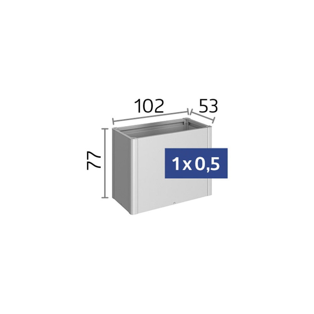 Biohort Hochbeet »1x0,5 silber-metallic« 102x53x77 cm, extrem langlebig, aus Metall