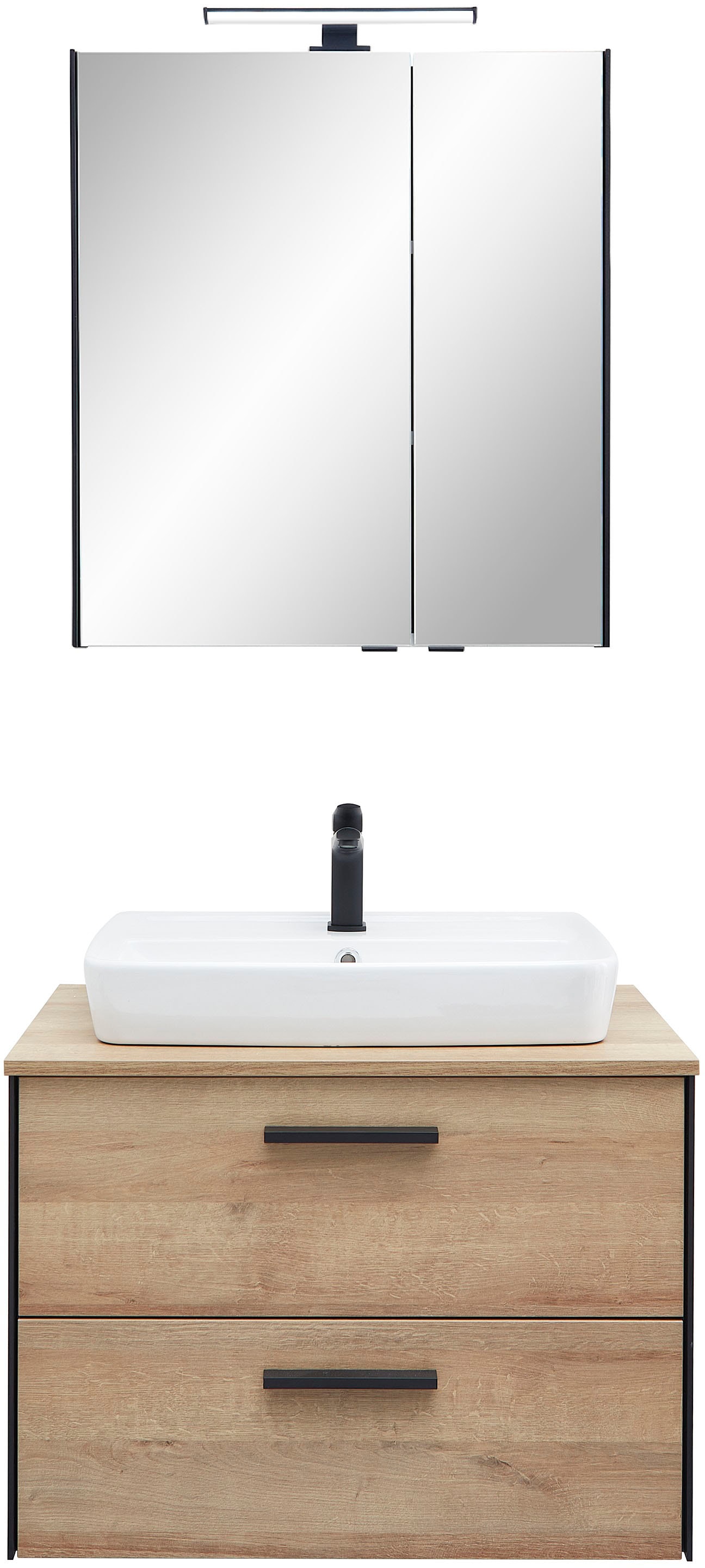 Saphir Badmöbel-Set »Quickset 395 2-teilig, Keramik-Aufsatzbecken mit LED-S günstig online kaufen