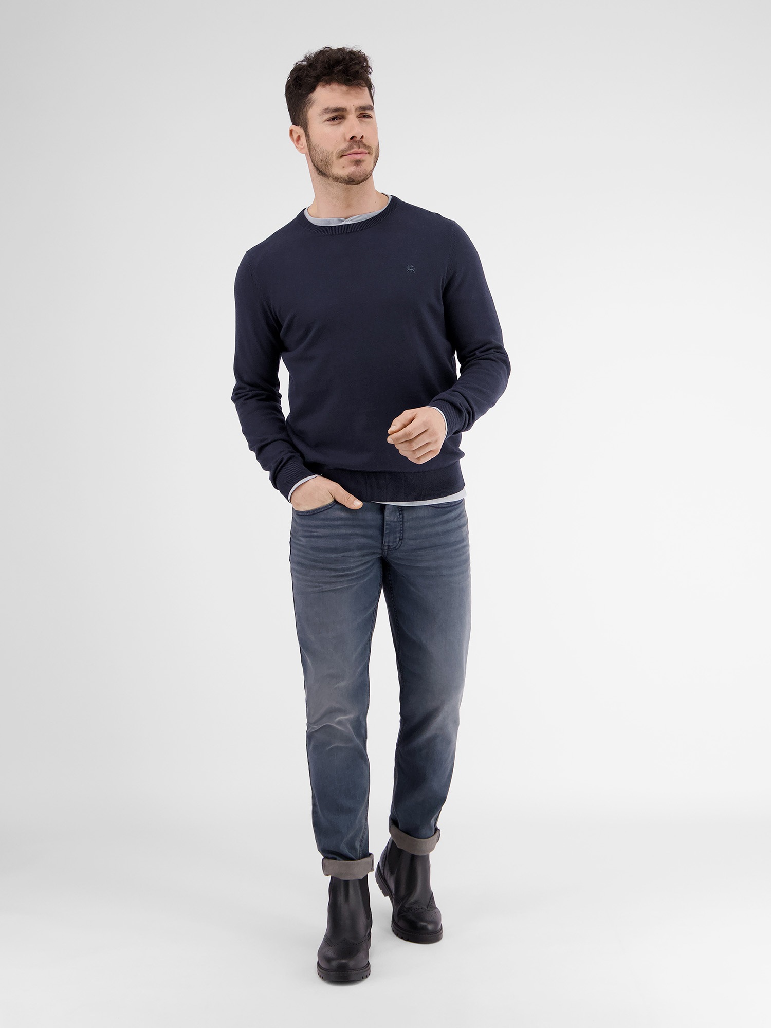 LERROS Strickpullover »LERROS Lässiger Flachstrickpullover«
