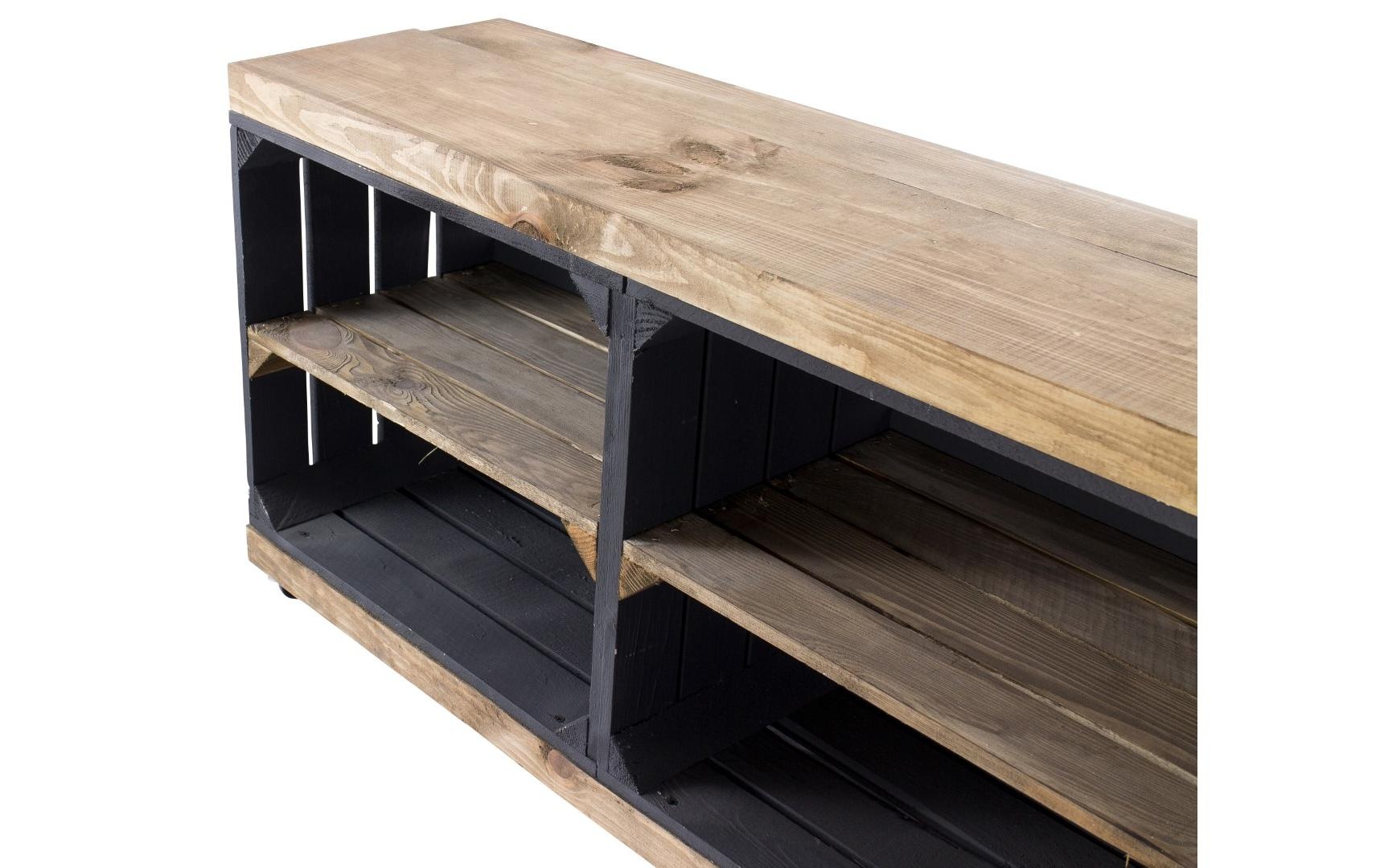 Holz Zollhaus Mehrzweckregal »auf Rollen Vintage, Schwarz / Braun, 100 x 50 cm«