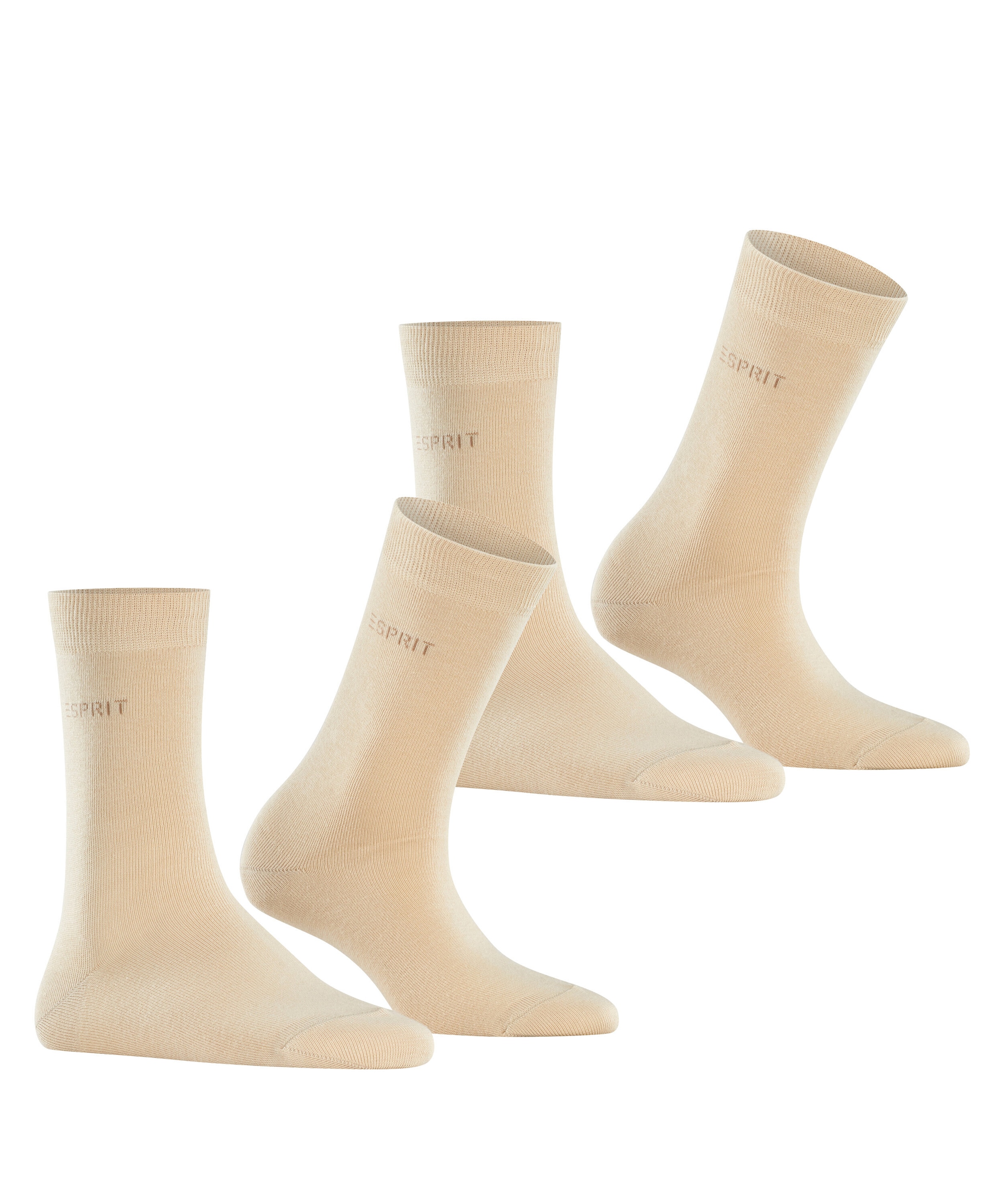 Esprit Socken »Uni«, (2 Paar), geripptes Bündchen