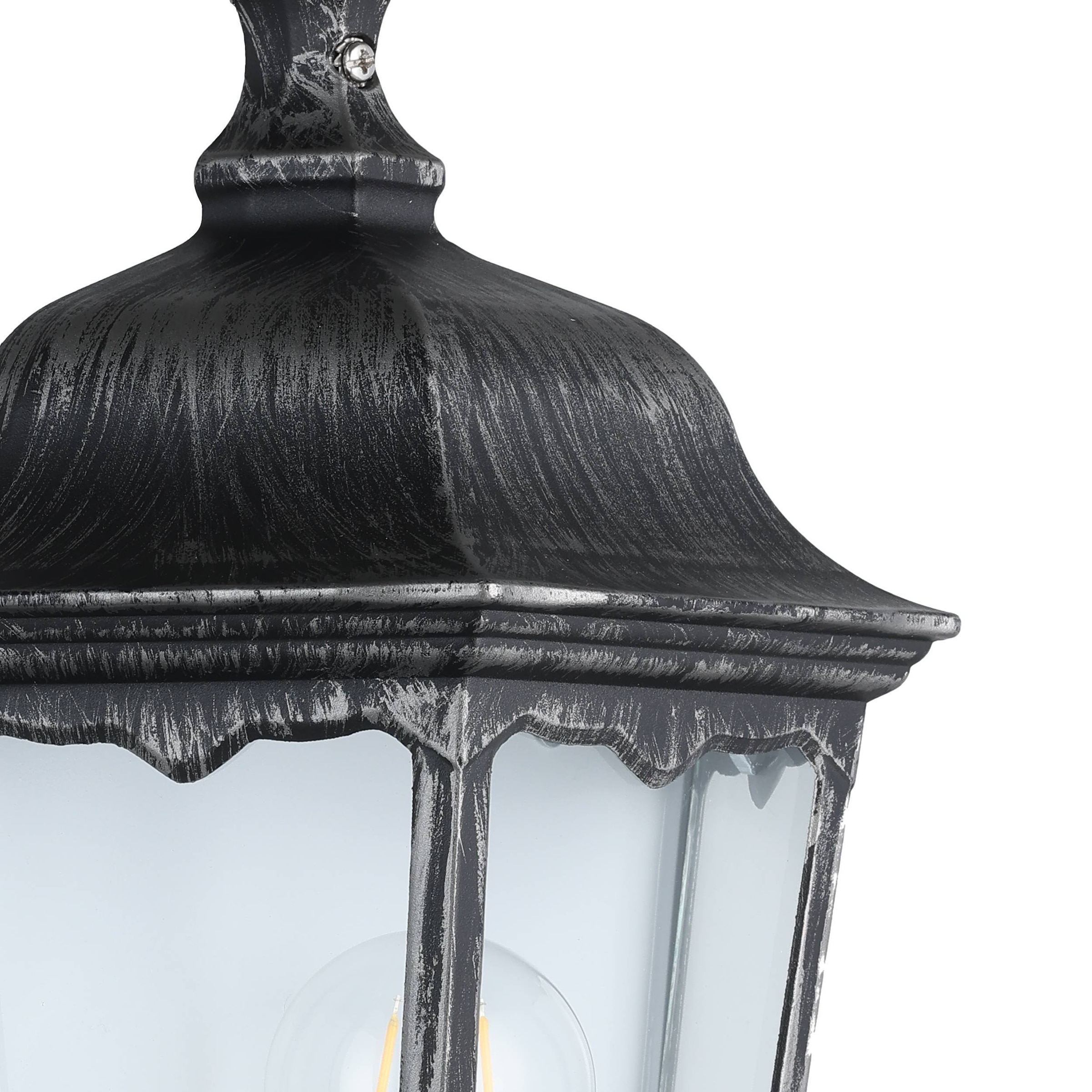 EGLO Wandleuchte »Navedo Außen-Wandlampe, Wandlampe aus Aluguss und Glas, E27, IP44« E27 1 Stk. Wand-/Deckenleuchte - L29 x H43 x AL13 cm - schwarz, silber-patina