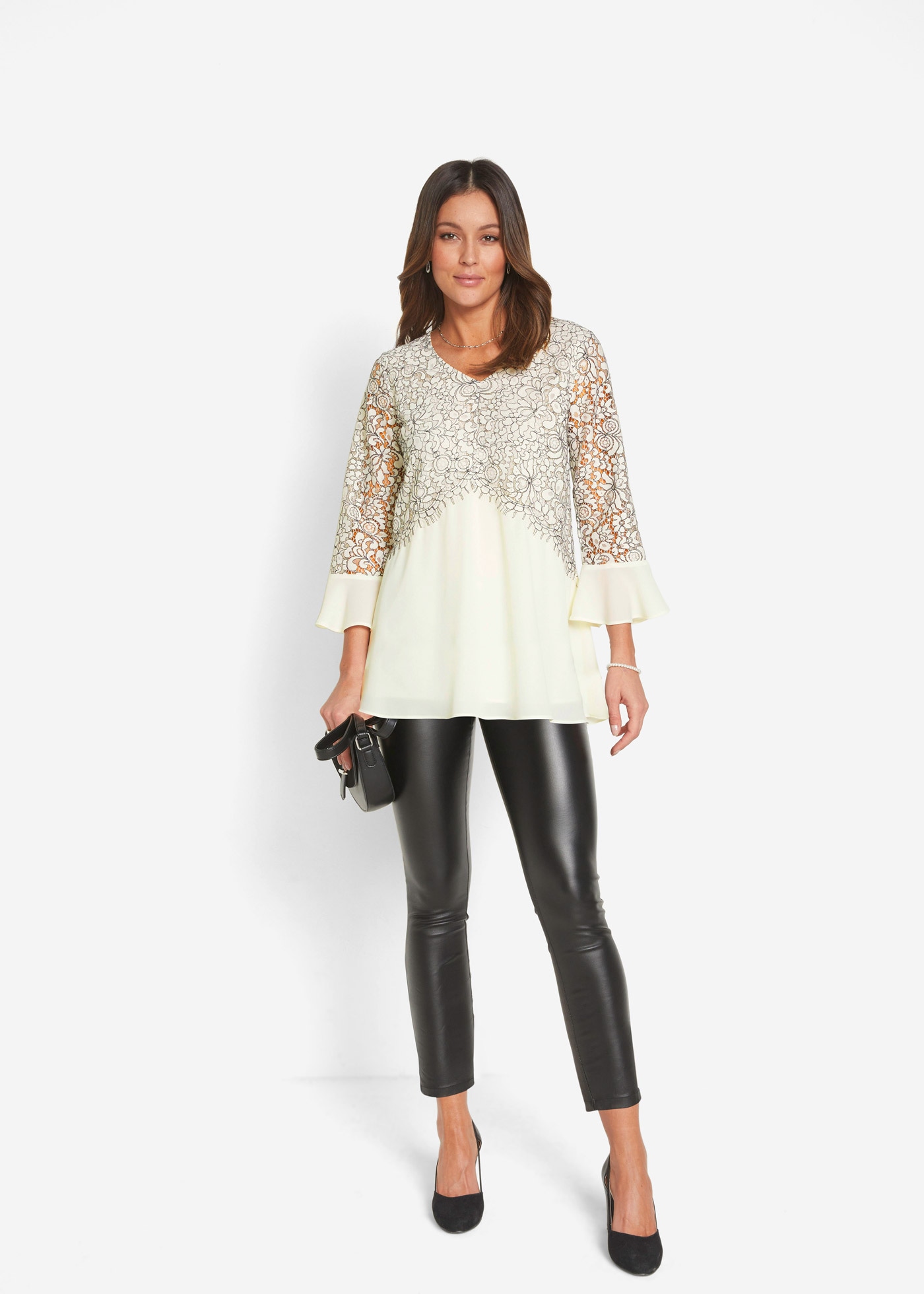 bonprix Tunika eleganter Stil für festliche Anlässe, mit modischem Spitzenbesatz