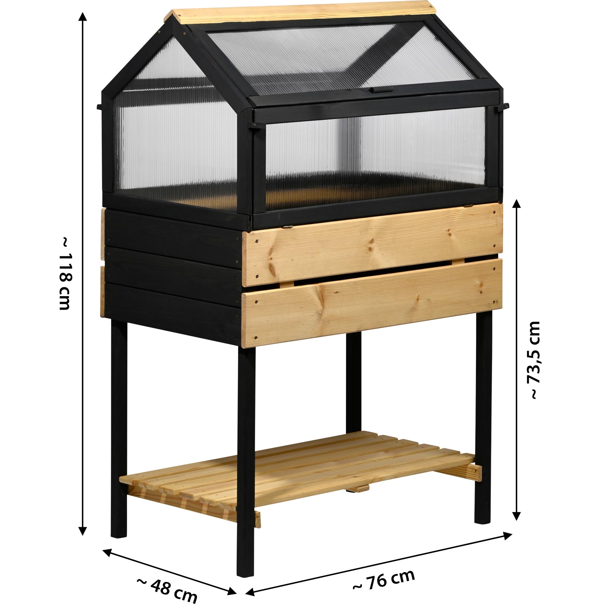 dobar Hochbeet »"Vierjahreszeiten" Gr. L« Das Hochbeet ist ca. 76 x 48 x 118 cm (L x B x H) groß