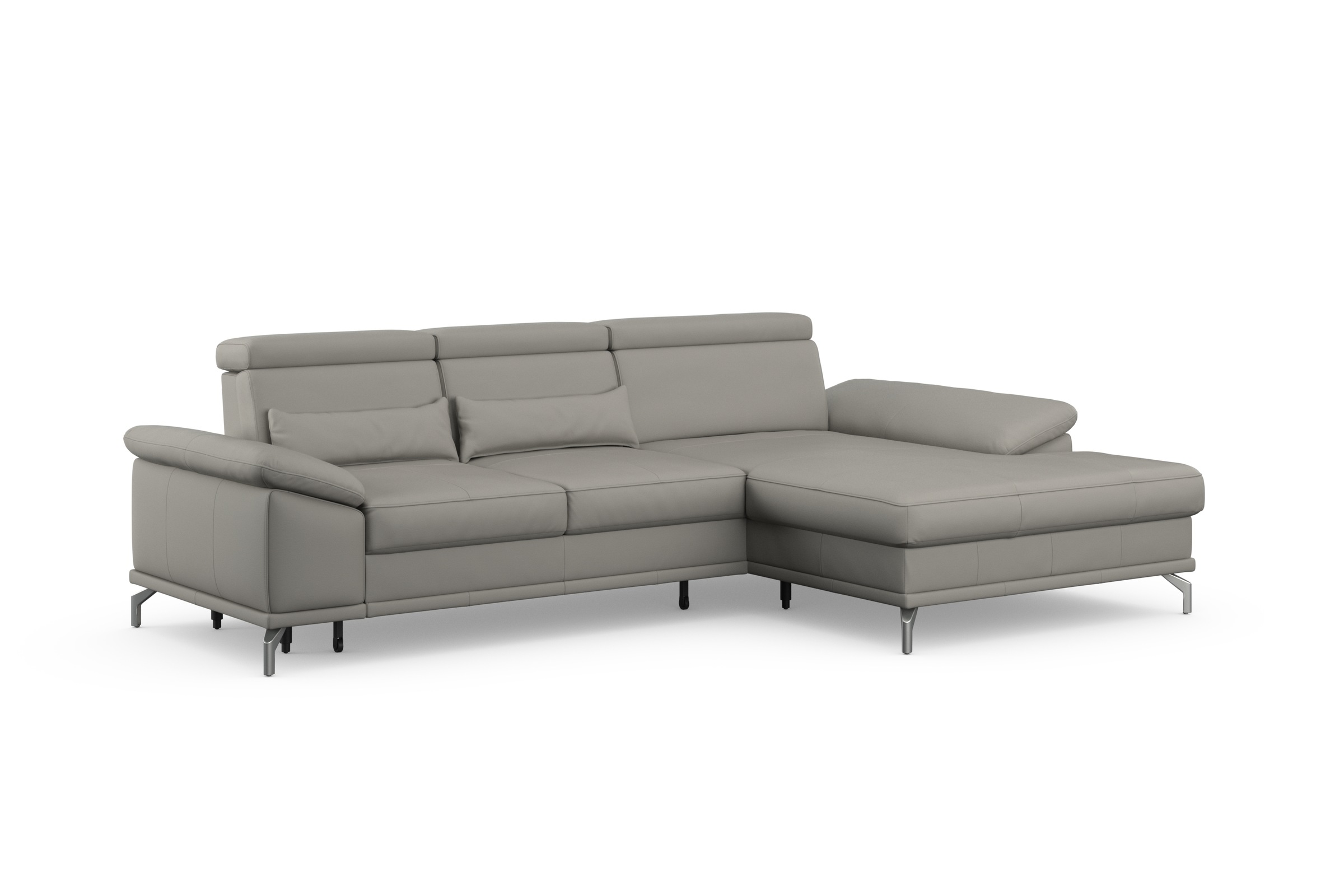 sit&more Ecksofa »Cabrio L-Form, mit Sitztiefenverstellung, Arm- und Kopfteilverstellung«, 2 Nierenkissen, Federkern, optional Bettfunktion und Stauraum