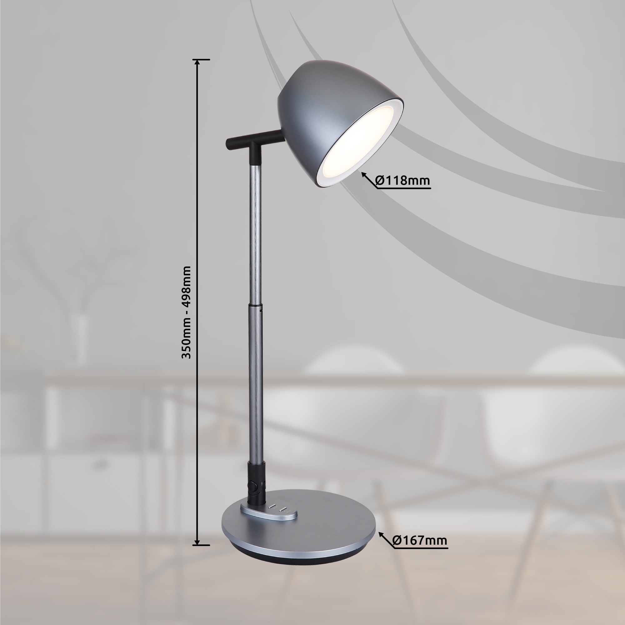 GLOBO LIGHTING LED Tischleuchte »CASALA«, Leuchtmittel LED-Modul | LED fest integriert, Tischlampe/Arbeitszimmer/Bürotischleuchte/beweglich