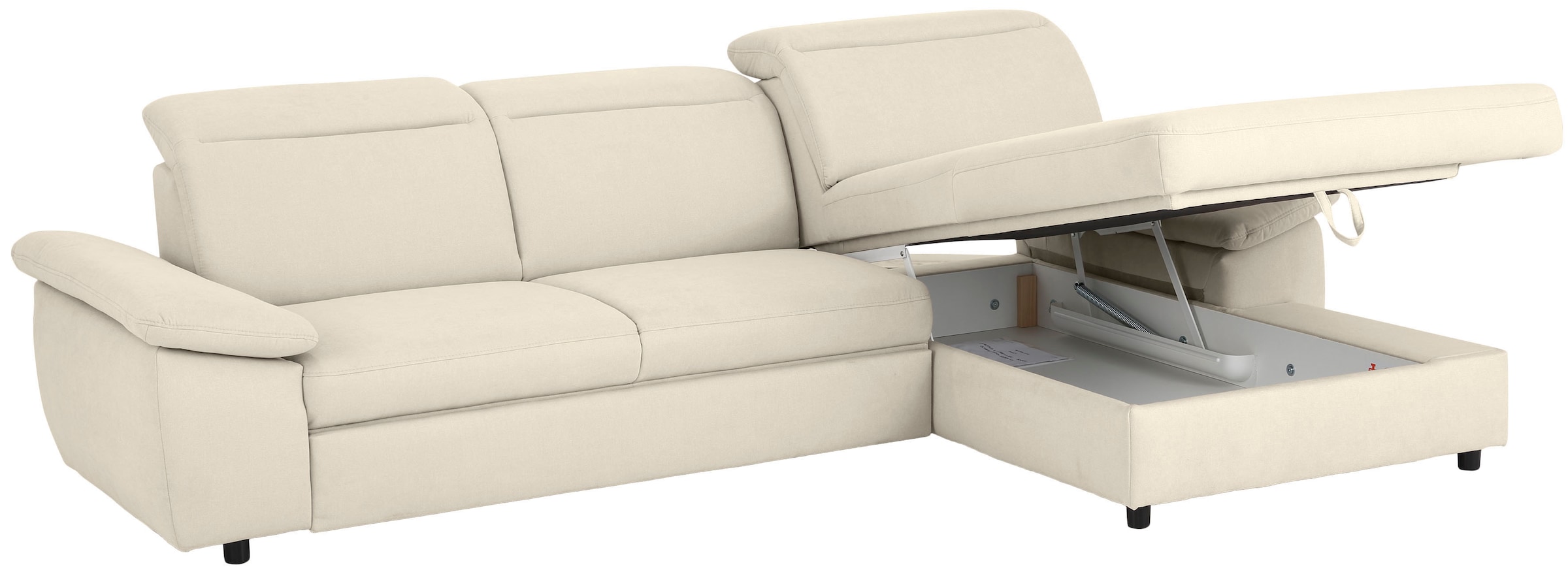 Home affaire Ecksofa »Mauritius L-Form«, mit Kopfteil- und Armlehnverstellung, mit Bettfunktion und Bettkasten