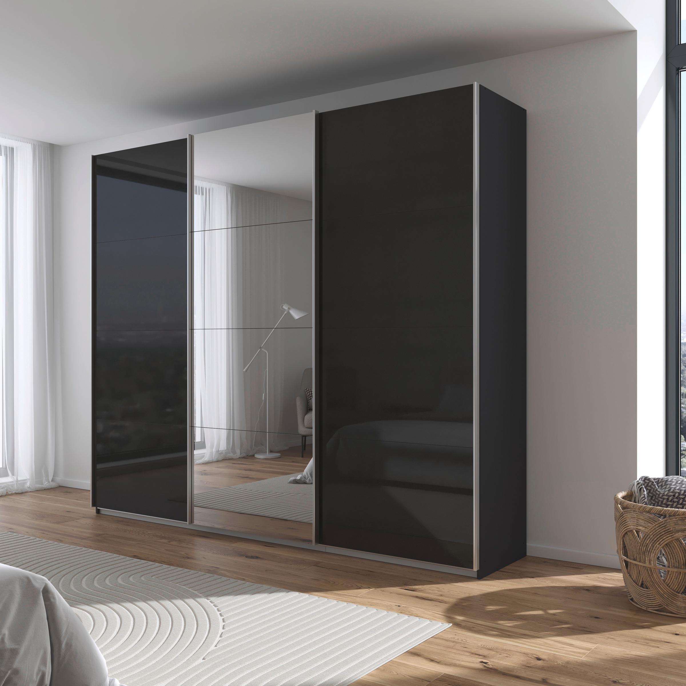 rauch Schwebetürenschrank »Kleiderschrank Schrank Garderobe AGORDO«, Top Innenausstattung, in 4 Breiten und 2 Höhen MADE IN GERMANY
