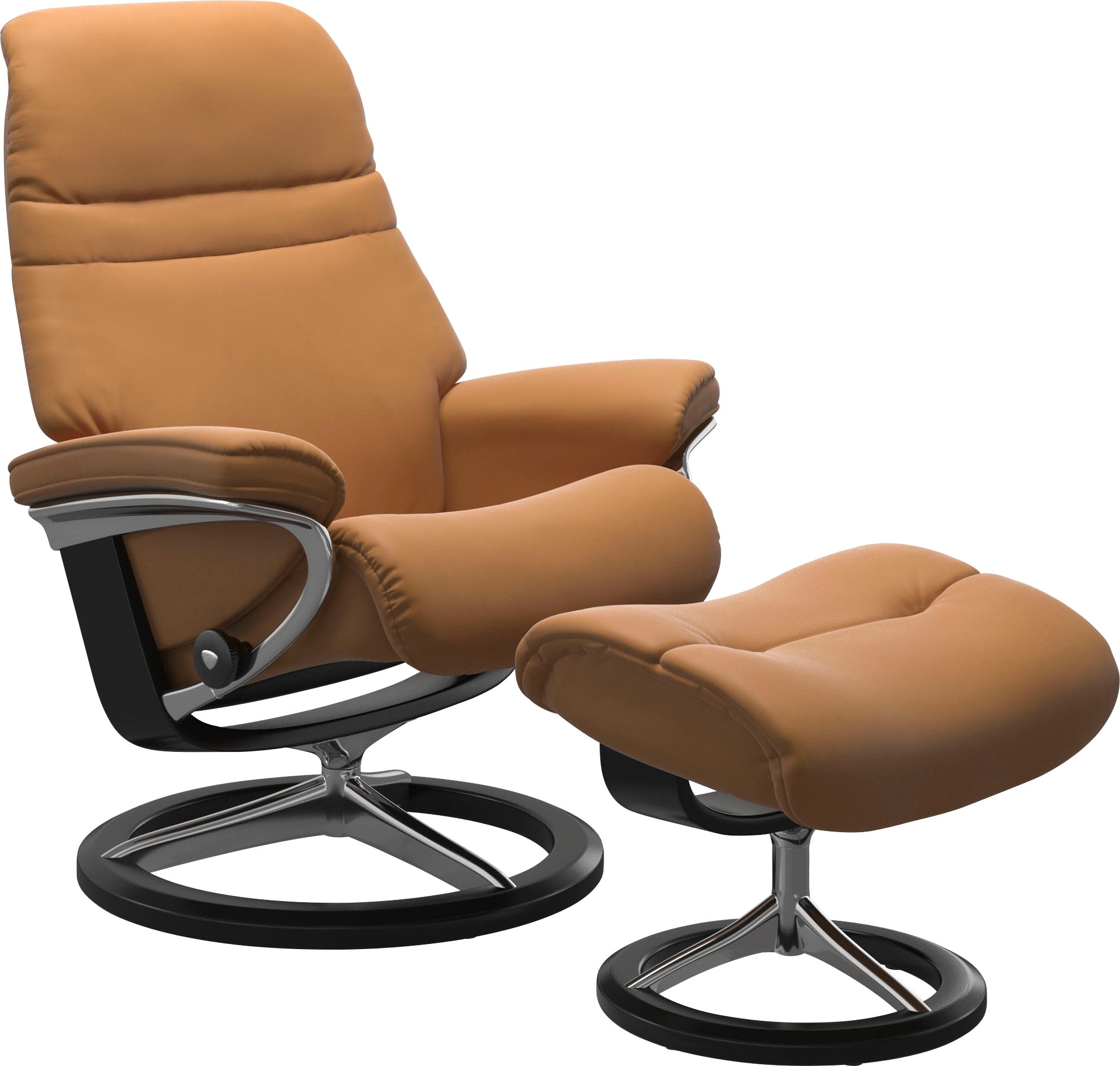 Stressless® Relaxsessel »Sunrise«, (Set, Relaxsessel mit Hocker), mit Signature Base, Größe S, Gestell Schwarz