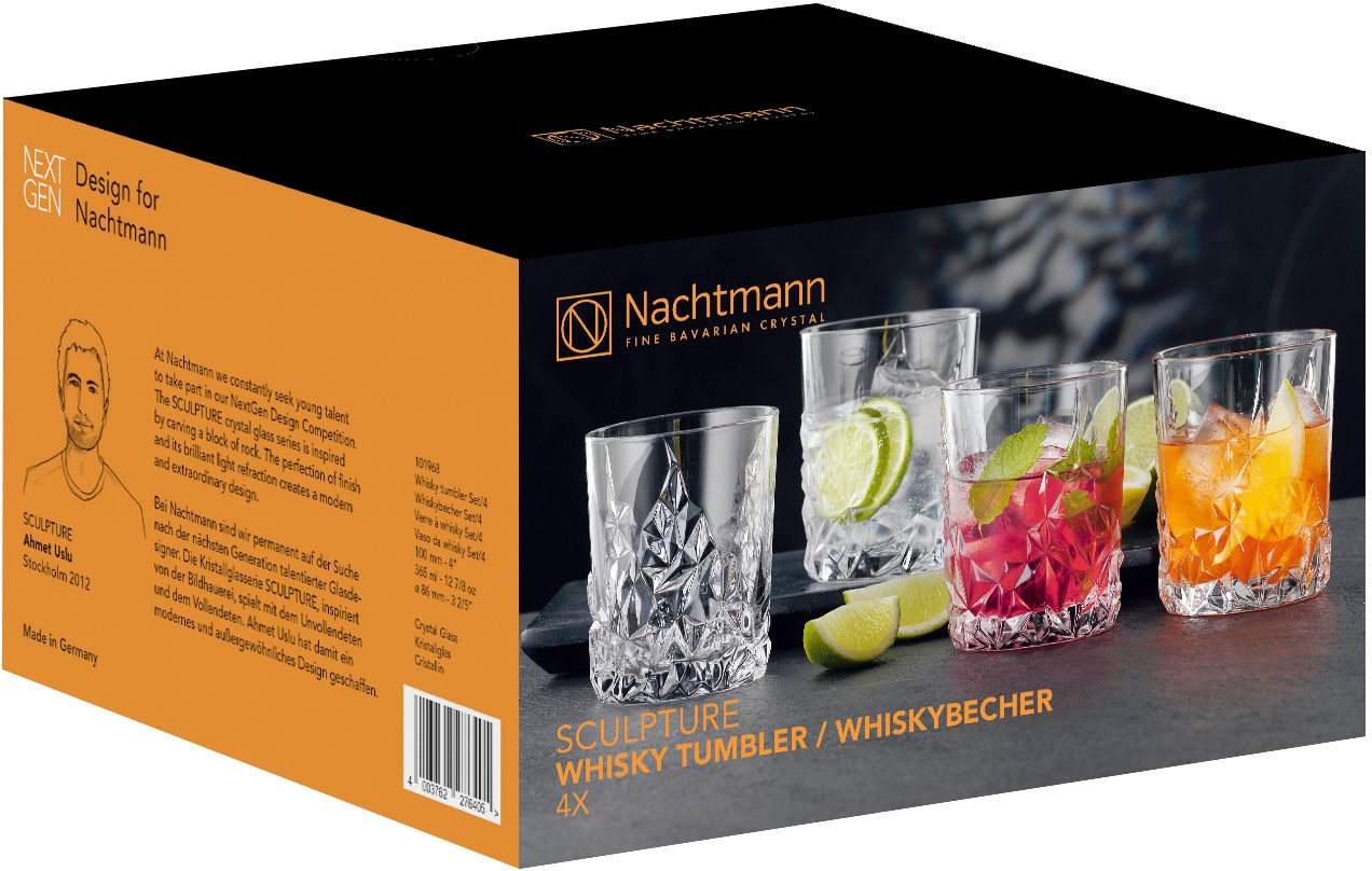 Nachtmann Whiskyglas »Sculpture«, (Set, 4 tlg.), Made in Germany, 340 ml, 4-teilig