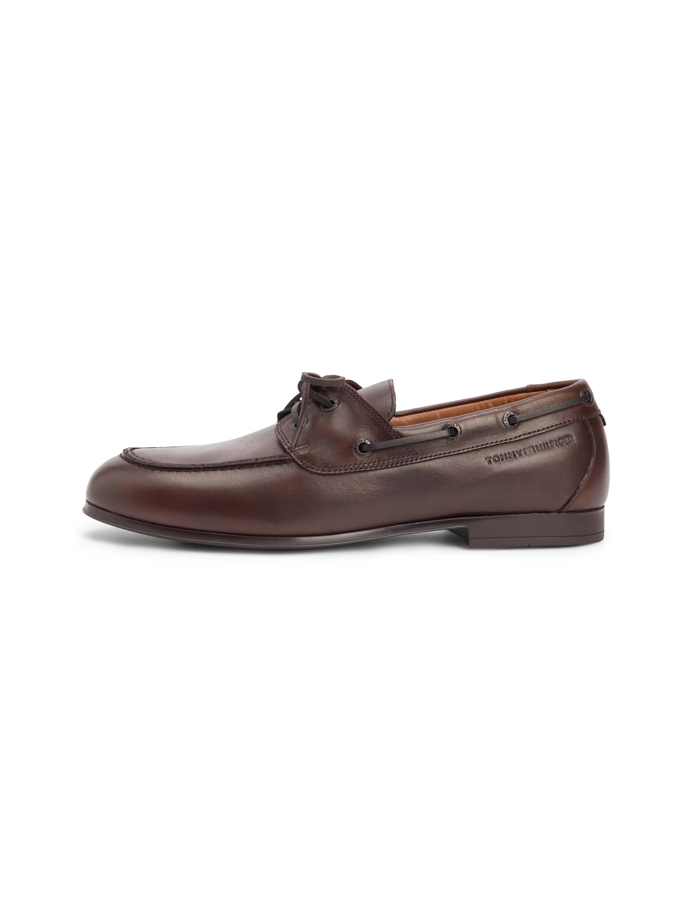 Tommy Hilfiger Bootsschuh »FLEXIBLE SLIM LEATHER BOAT SHOE«  Schnürschuh, Halbschuh mit Mokassinnaht