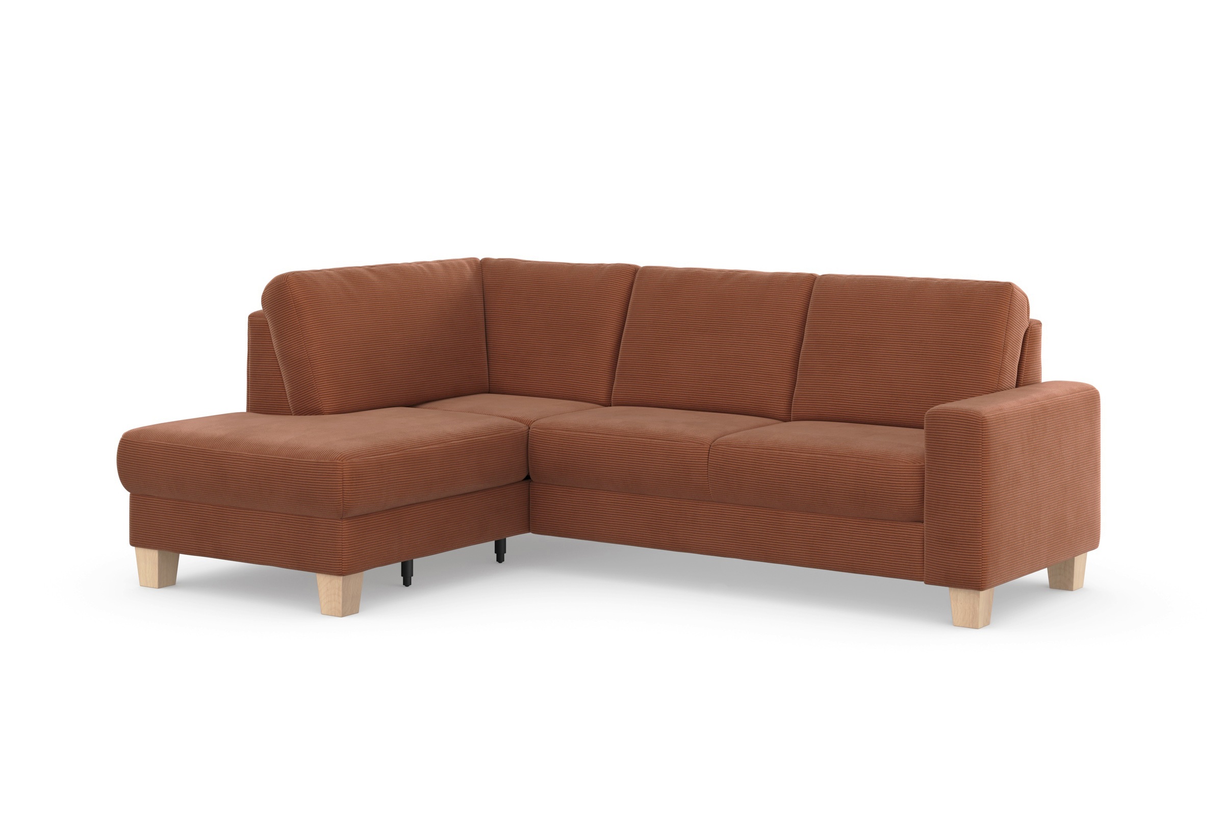 Home affaire Ecksofa »Summer L-Form«, mit Ottomane, wahlweise mit Bettfunktion und Bettkasten, Cord-Bezug