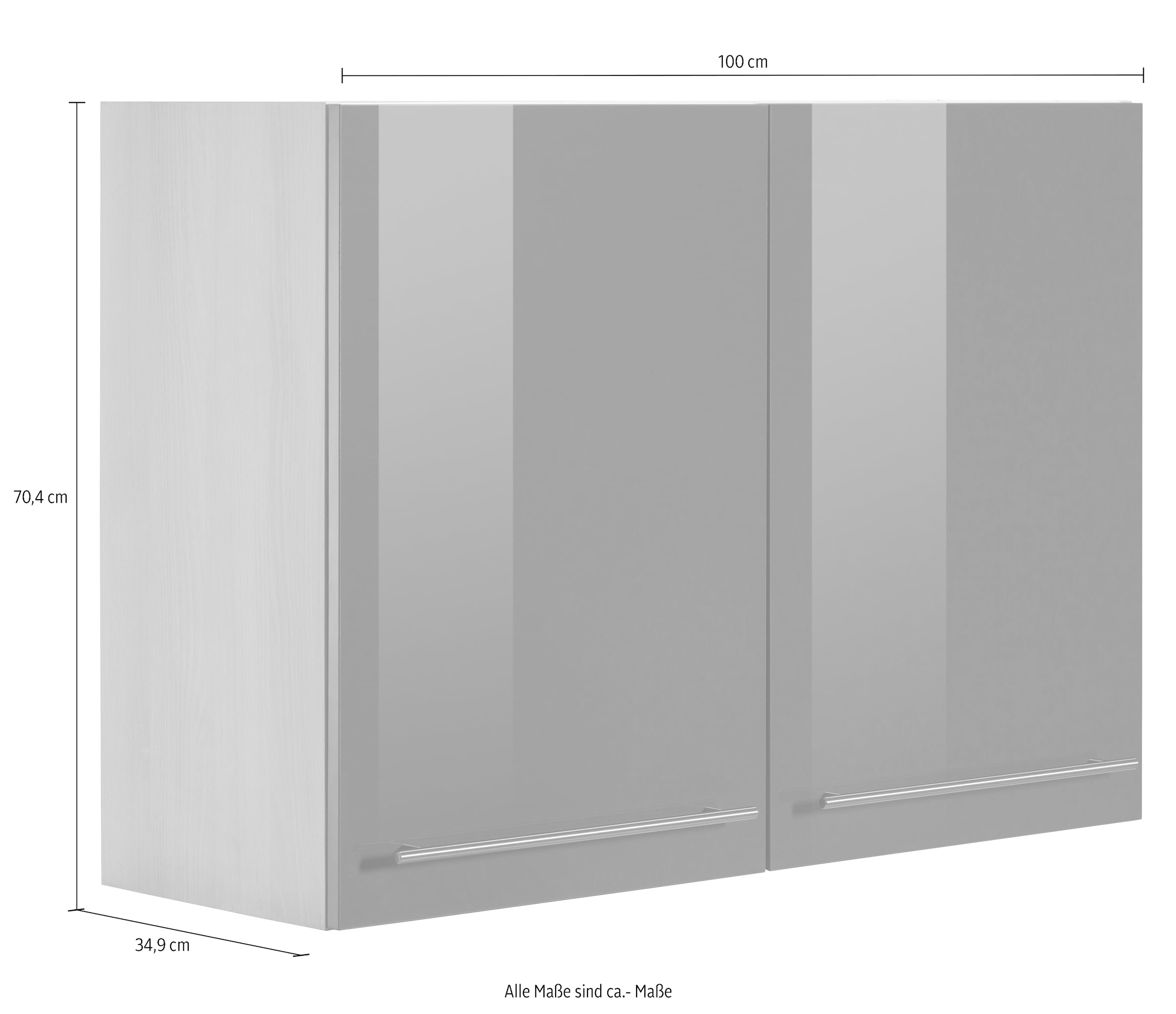 OPTIFIT Hängeschrank »Bern«, Breite 100 cm, 70 cm hoch, 2 Türen, mit  Metallgriffen online kaufen | Spülenschränke