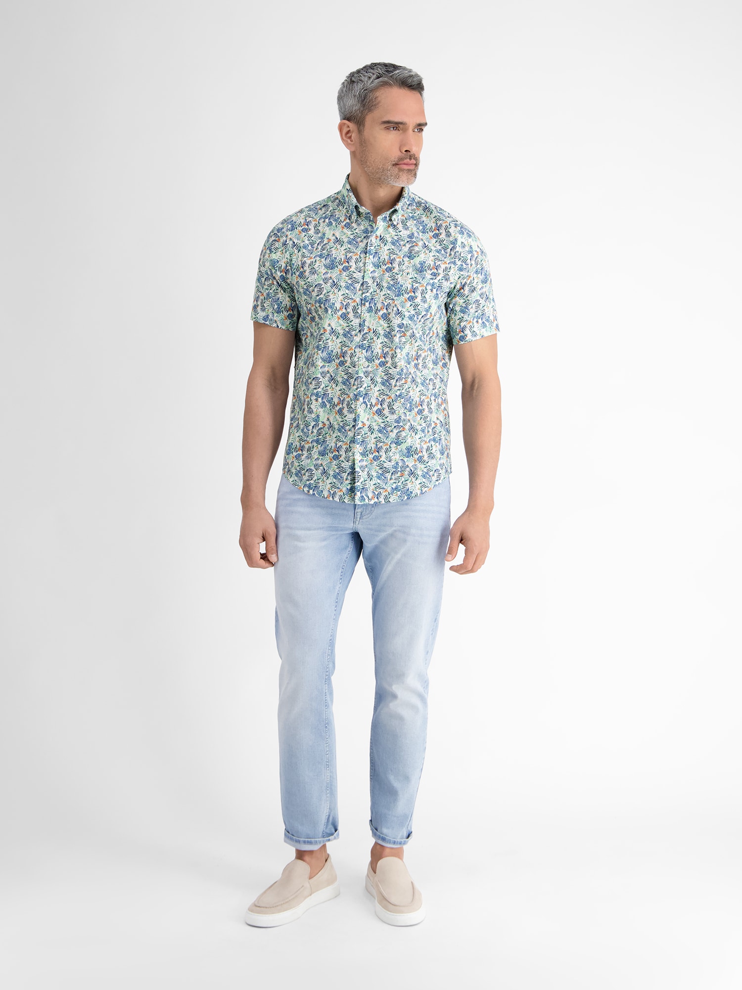 LERROS Kurzarmhemd »LERROS Herren Sommerhemd, floral bedruckt«