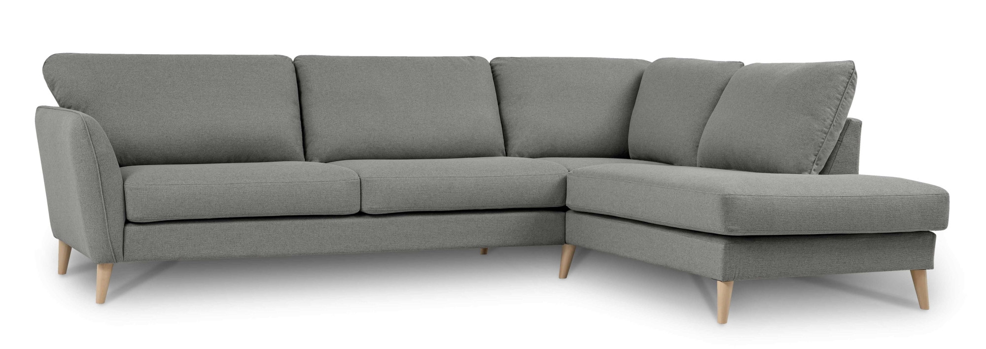 Home affaire Ecksofa »MARSEILLE 278/202 cm, L-Form, Ottom. rechts/links, verschiedene Bezüge«, Massivholzbeine Eiche, Landhausstil, Wellenunterfederung