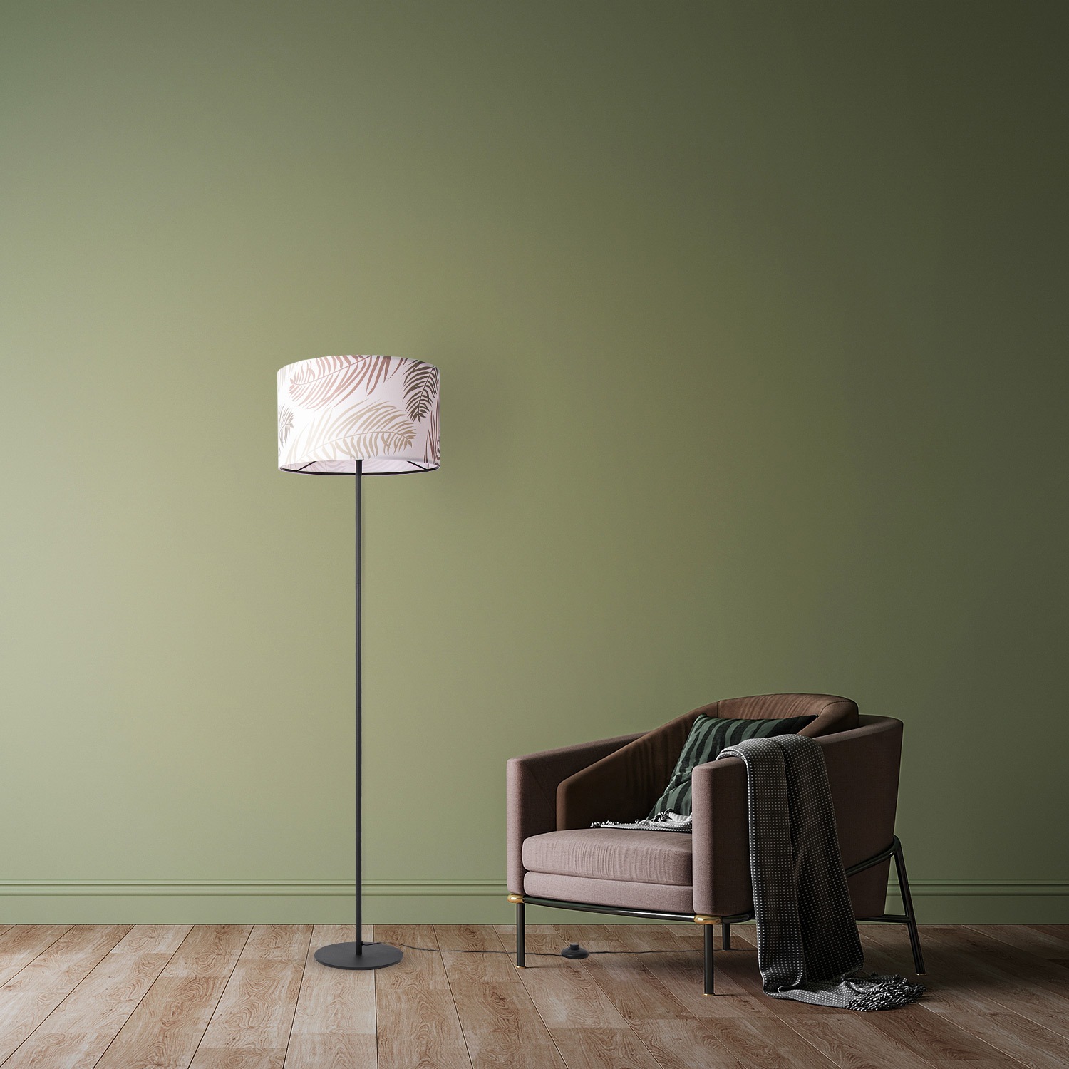 Paco Home Stehlampe »Kuba 123« E27 Wohnzimmer Stehleuchte Schlafzimmer Lampen E27 Deko Wohnzimmer Palme