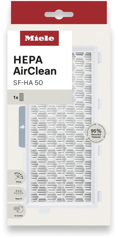 Miele CleanAir-Filter »HEPA AirClean Filter SF-HA 50«, (Packung, 1 tlg., 1 HEPA AirClean Filter), Miele Original Zubehör