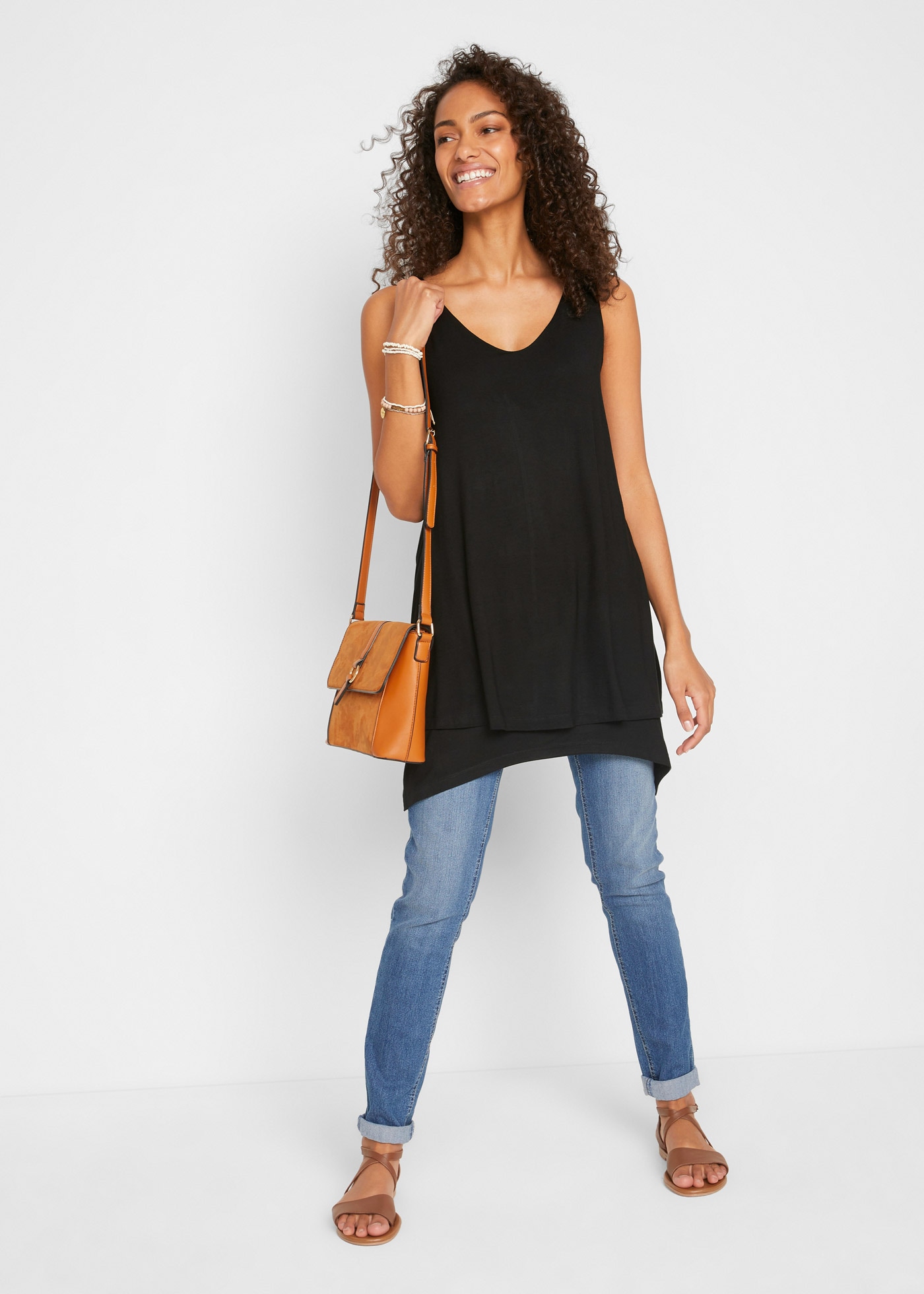 bonprix Longtop »Doppellagiges Long-Top aus Viskose-Mix«, Doppellagiges Long-Top aus Viskose-Mix
