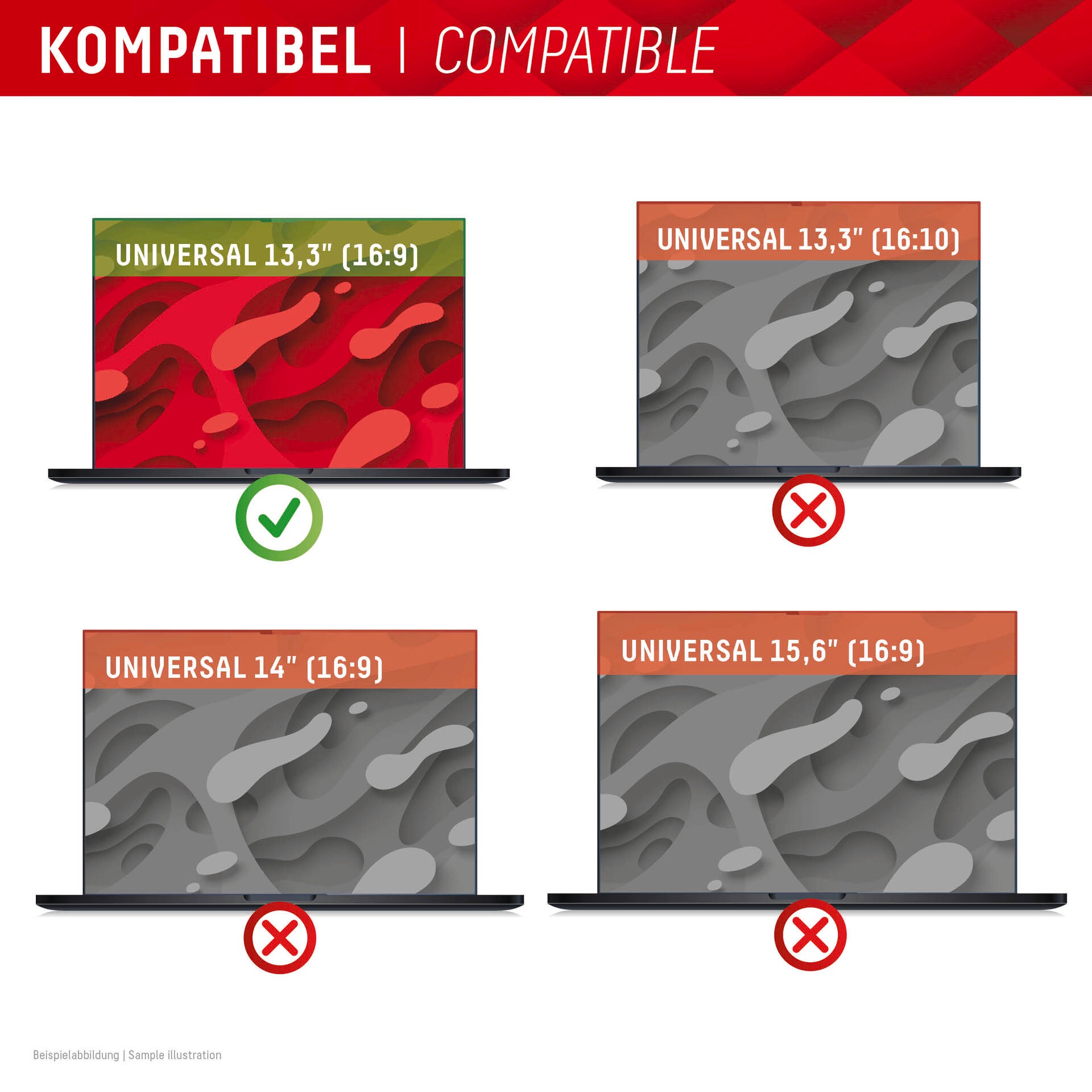 Displex Displayschutzfolie »Privacy Safe« universal, 16:9, Blickschutzfolie, Schutzfolie, Bildschirmschutz
