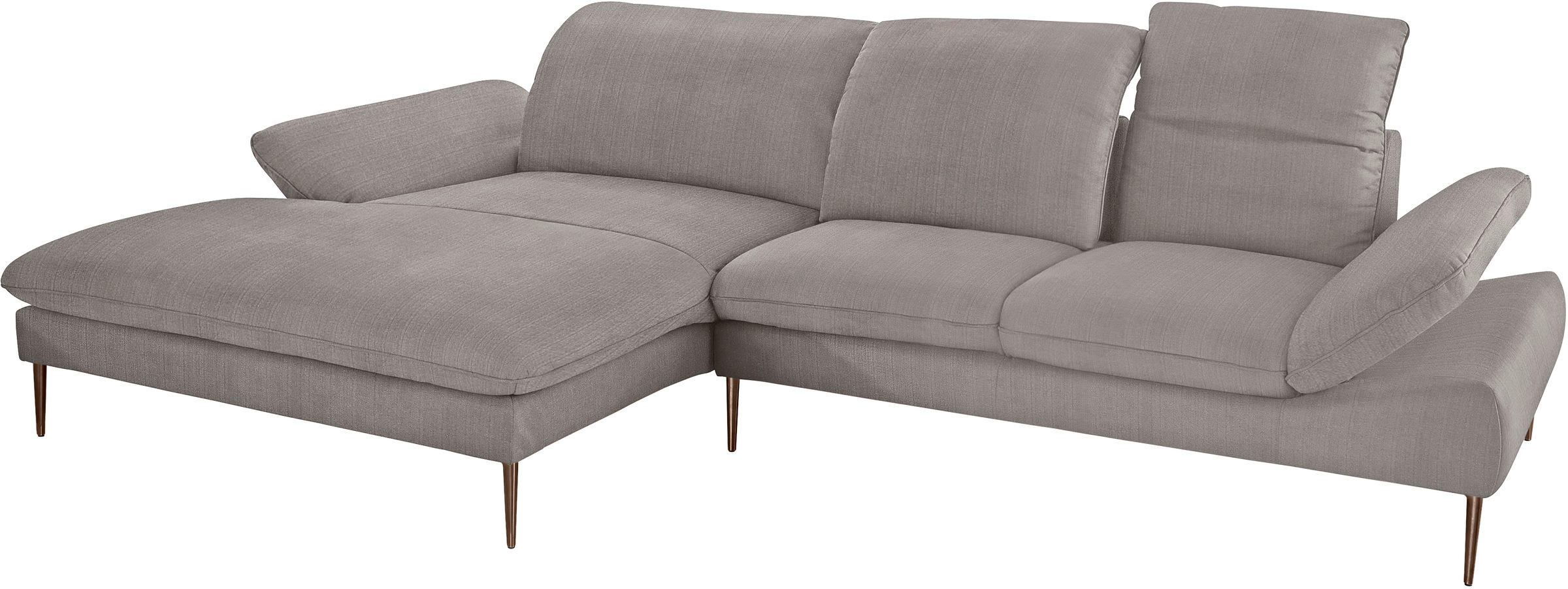 W.SCHILLIG Ecksofa »enjoy&MORE, Designsofa, bequem, elegant und zeitlos, L-Form«, Sitztiefenverstellung, Füße bronze pulverbeschichtet, Breite 340 cm