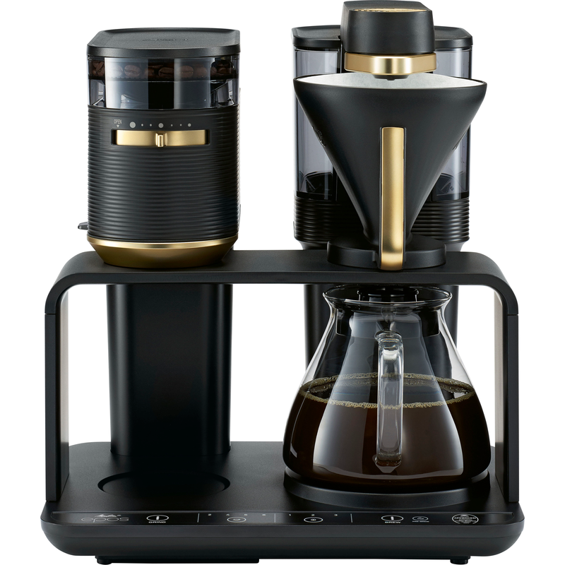 MELITTA Kaffeemaschine mit Mahlwerk »EPOS 1024-04« 1 l Kaffeekanne Papierfilter 1x4 Schwarz/Gold, 360°rotierender Wasserauslauf schwarz/gold