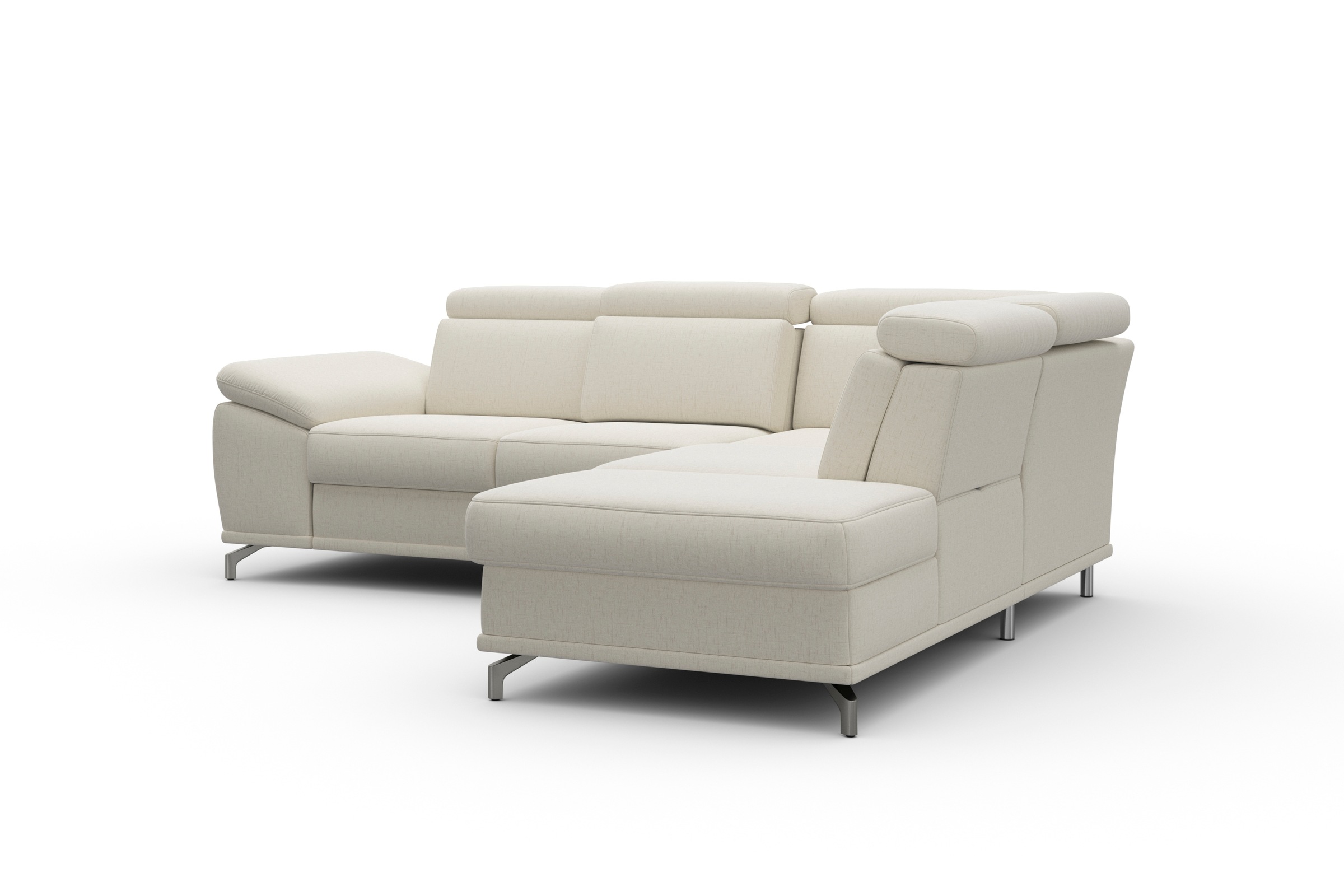 sit&more Ecksofa »Cabrio L-Form, mit Sitztiefenverstellung, Arm- und Kopfteilverstellung«, 3 Nierenkissen, Federkern, optional Bettfunktion und Stauraum