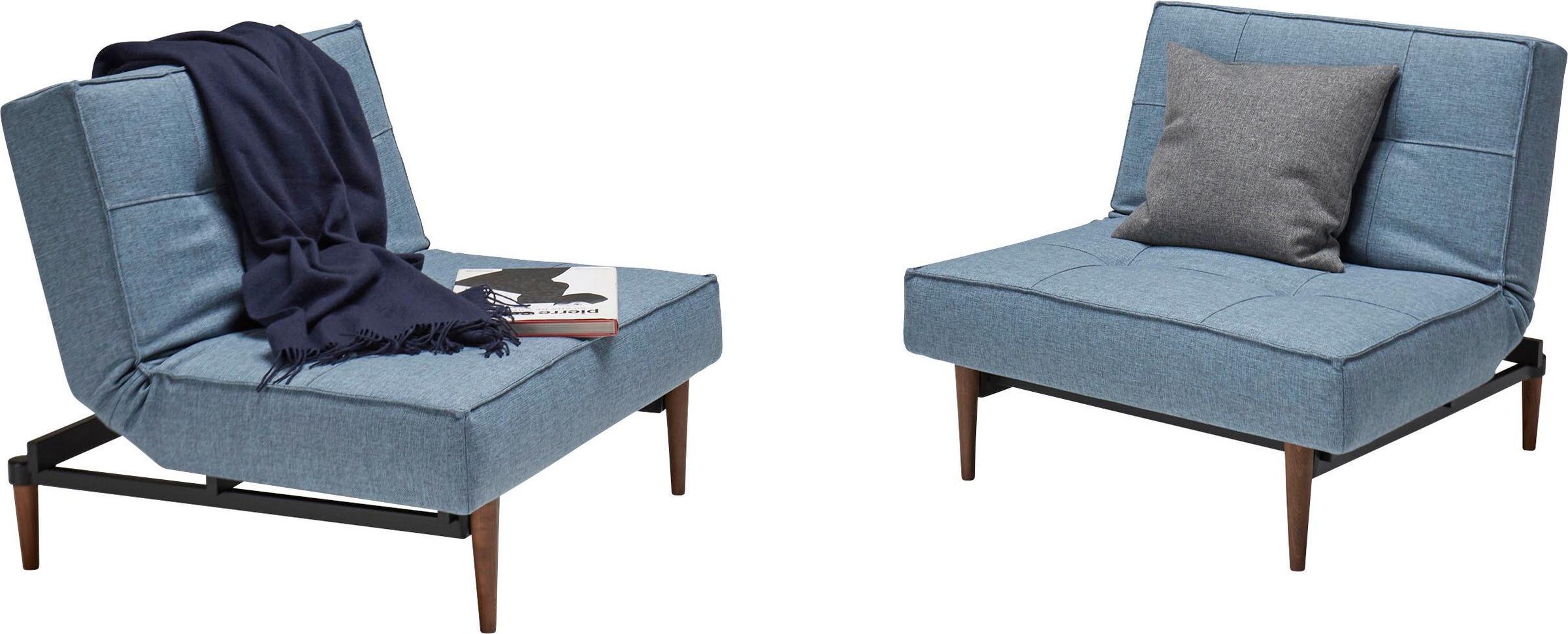 INNOVATION LIVING ™ Sessel »Splitback«, mit dunklen Styletto Beinen, in skandinavischen Design