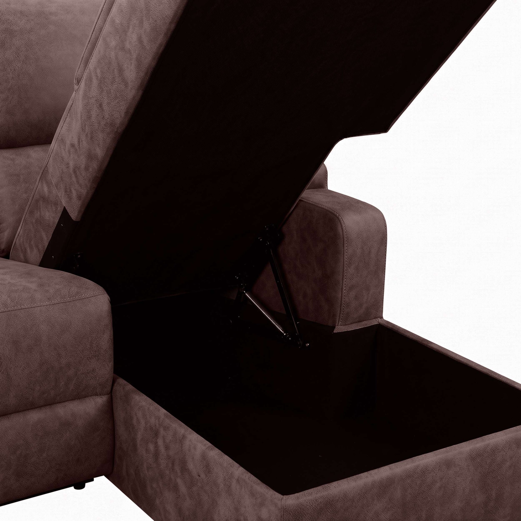 OTTO home Ecksofa »NAPORI Microfaser, Multimediasofa, L-Form« man. oder elektr. Relaxfuntion, USB-A bei elektr. Variante, Staukasten