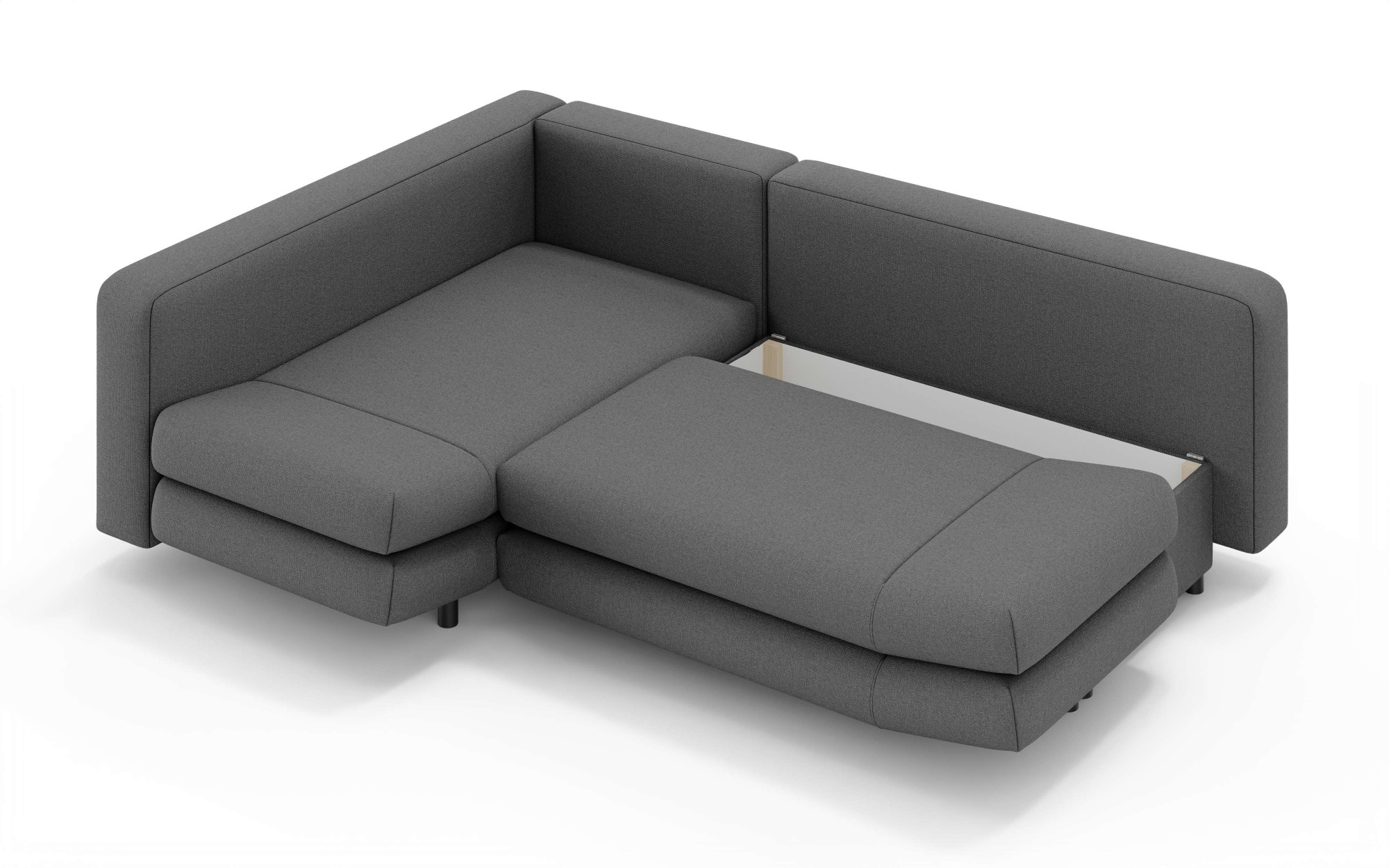 Home affaire Ecksofa »LENNARA Schlafsofa mit Bettkasten, Maße B/T/H: 234/179/85 cm«, L-Form mit Ottomane rechts/links, mit Wellenunterfederung