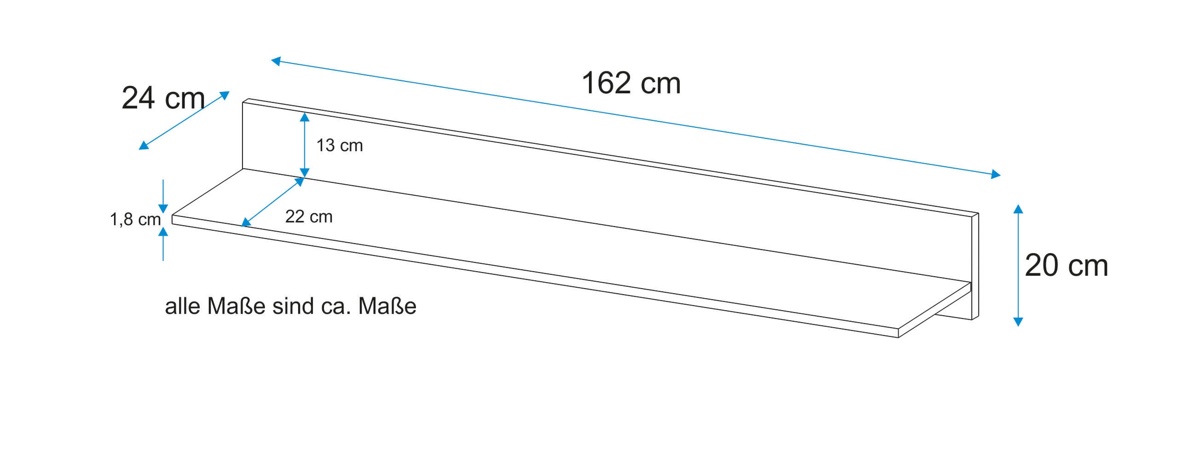 VOGL Möbelfabrik Wandboard, Breite 162 cm