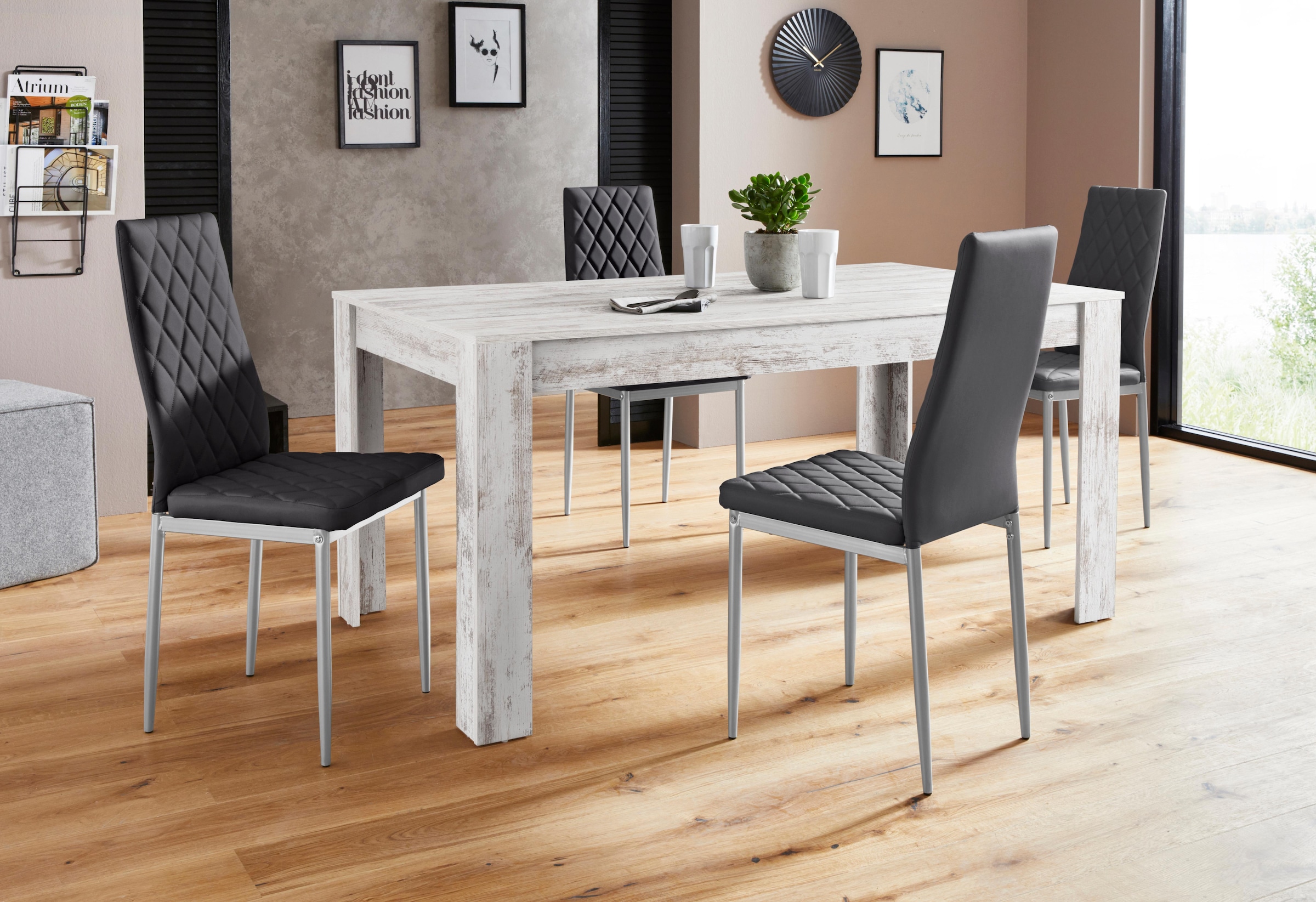 INOSIGN Essgruppe »Lynn160/Brooke« Set, 5 Stk. tlg. Tisch mit 4 Stühlen günstig online kaufen