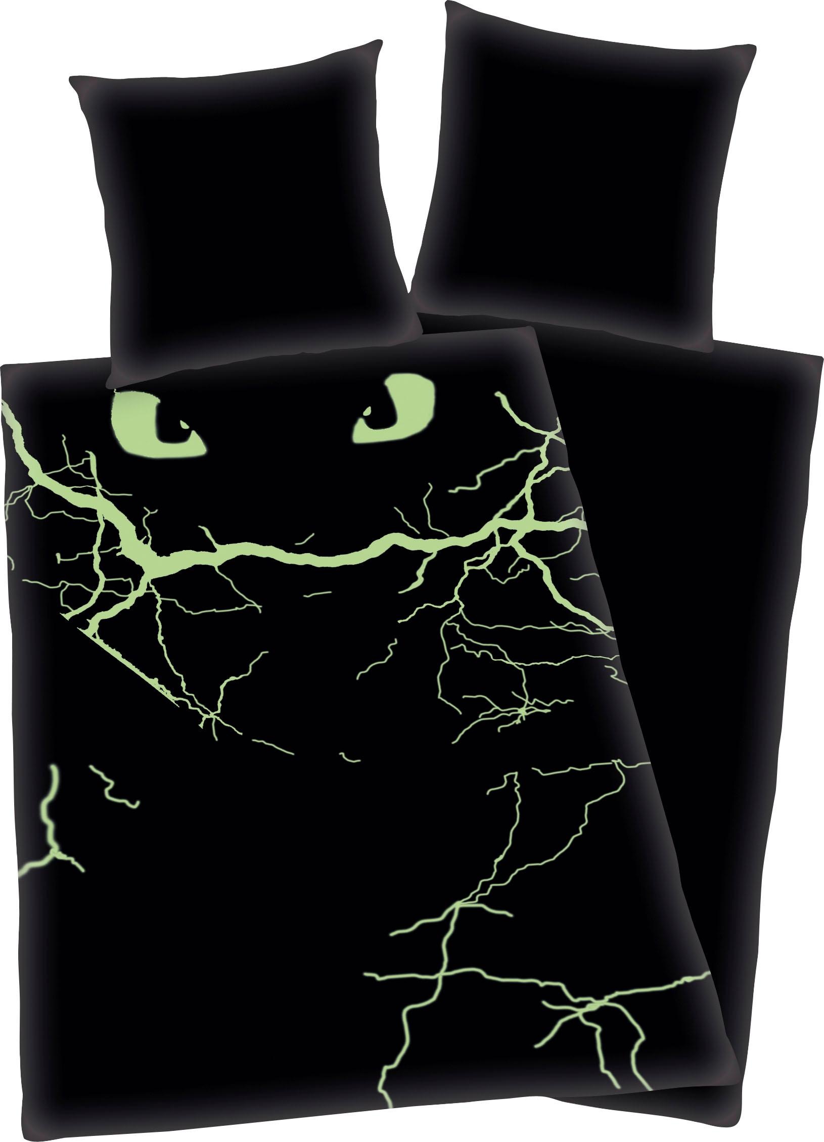Kinderbettwäsche »Dragons Abenteuer«, (2 tlg.), mit Glow in the Dark Effekt günstig online kaufen