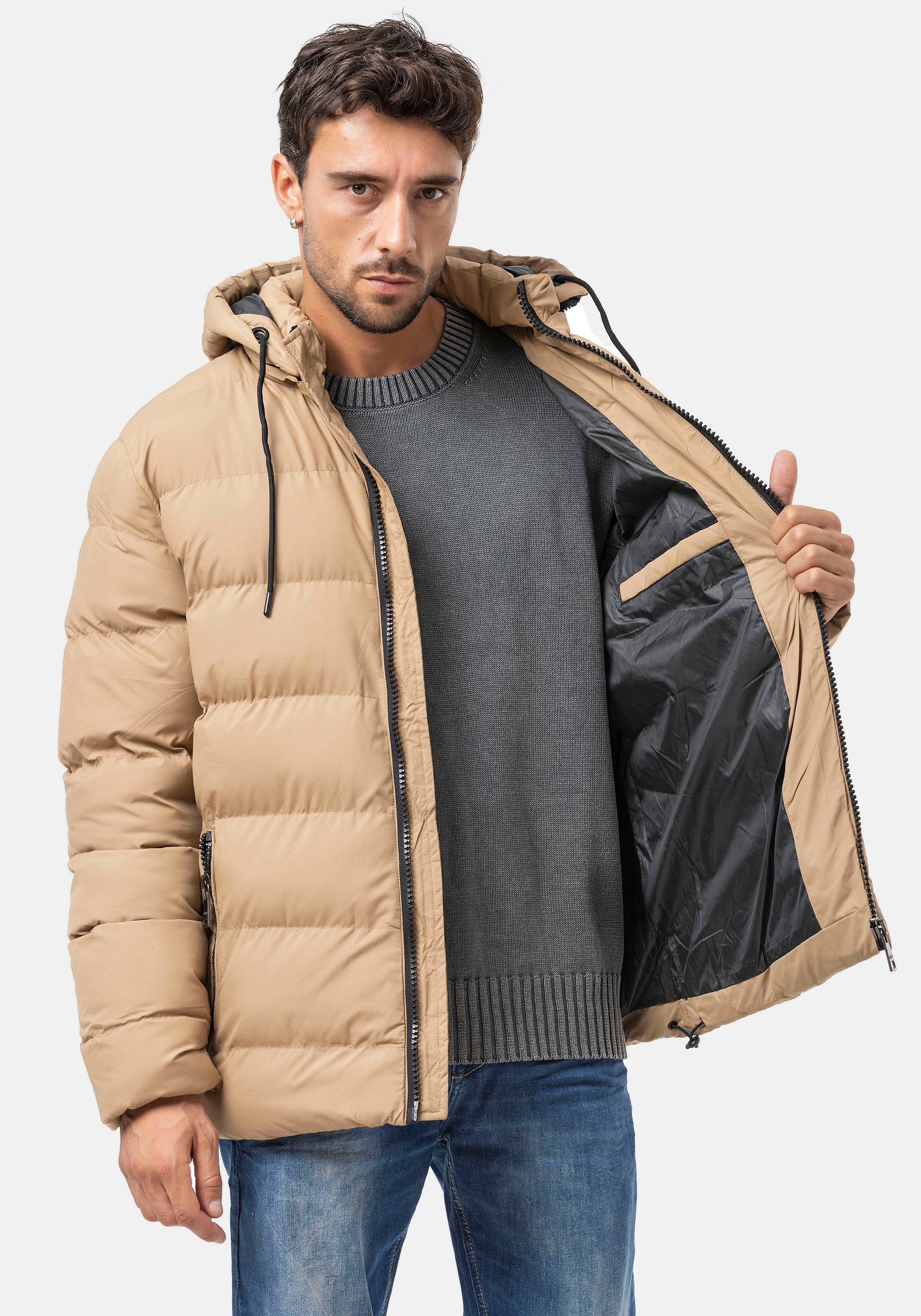 Cipo & Baxx Steppjacke mit Kapuze