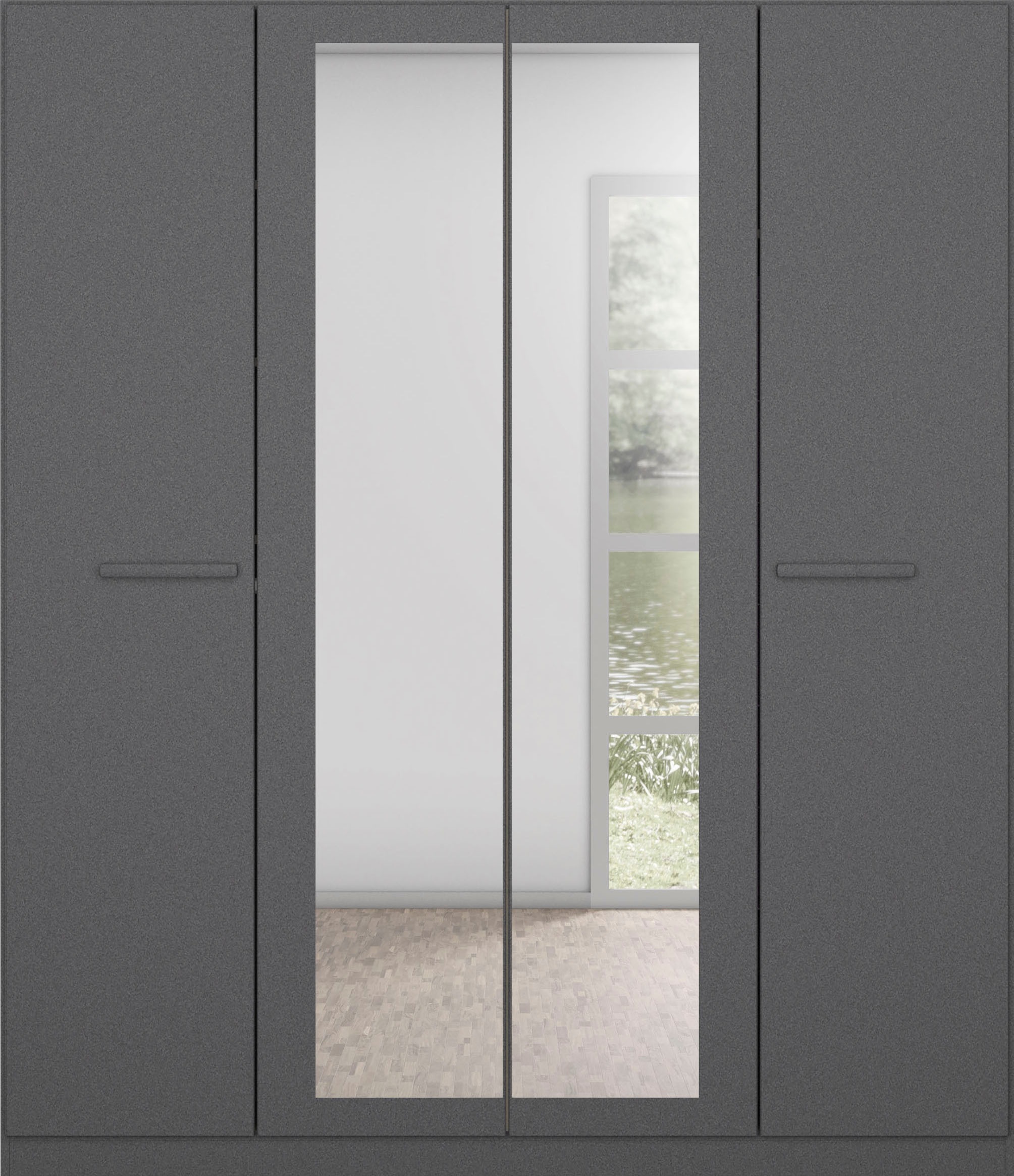 rauch Drehtürenschrank »Kleiderschrank Schrank Garderobe Garderobenschrank Stauraumwunder MODI«, optional mit Spiegel MADE IN GERMANY