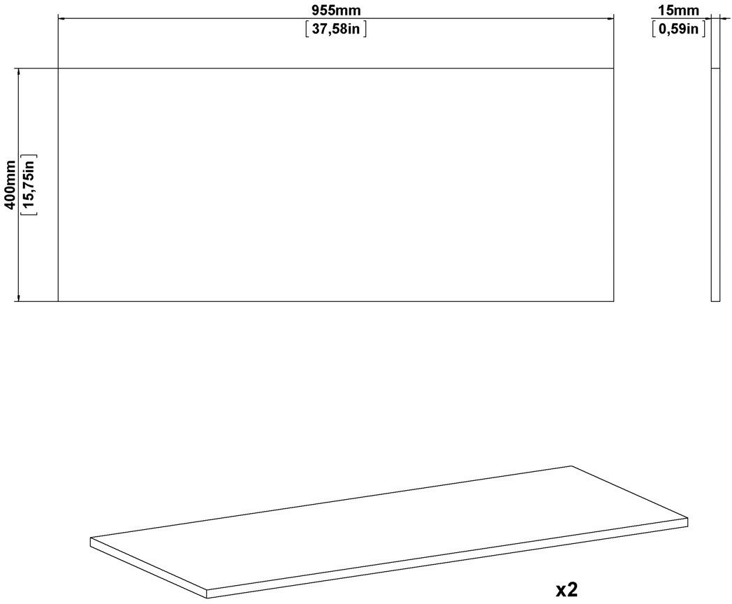 INOSIGN Einlegeboden »Maße B/T/H: 94,5 / 40 / 1,5 cm (je 1 St)«, (1 St., Perfekte Stauraum-Erweiterung für deinen Kleiderschrank), Einlegeboden Sprint – 2er Set