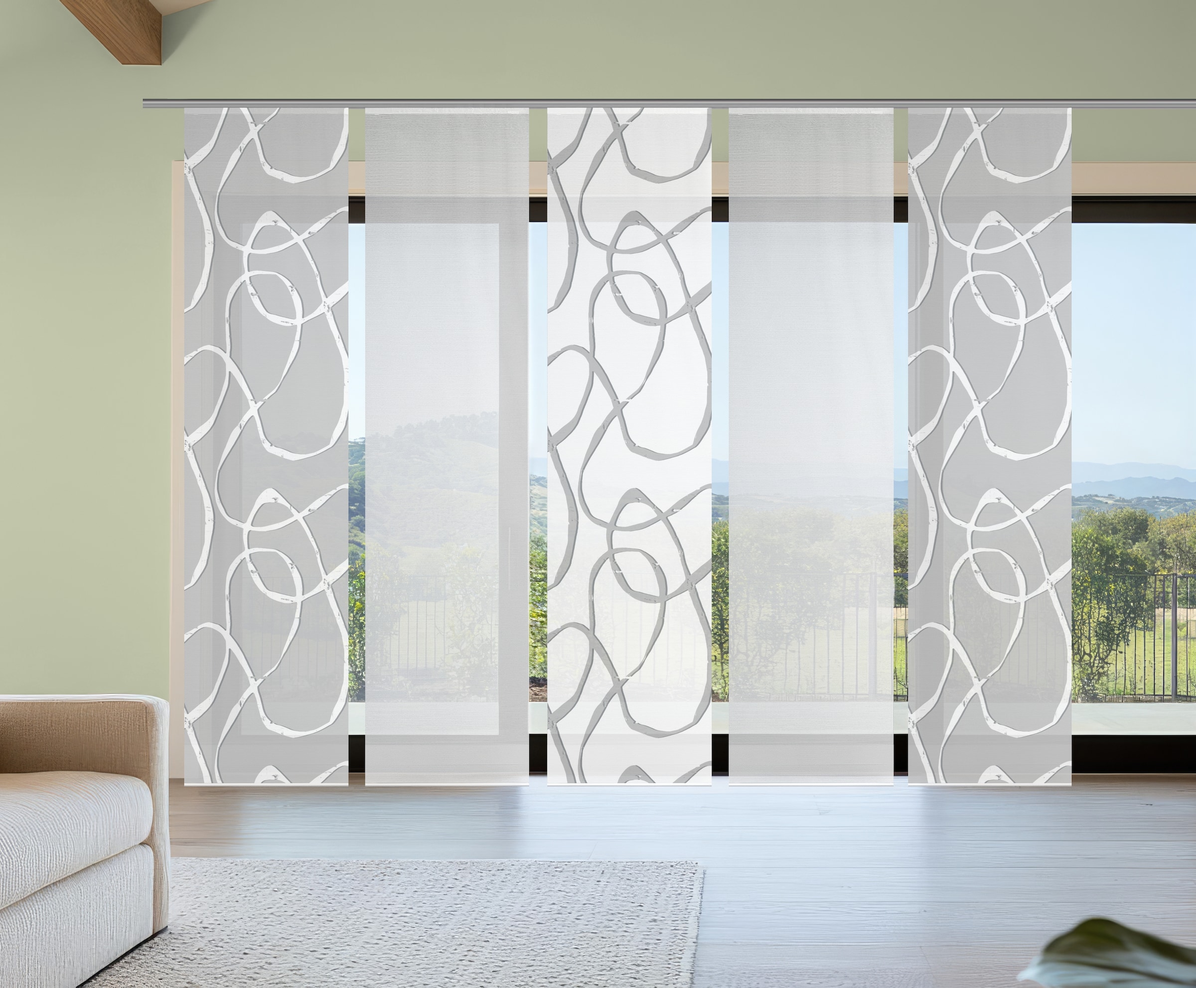 Vision S Schiebegardine »OPHELIA KOMBI« Paneelwagen 5 Stk. tlg. Schiebevorh günstig online kaufen