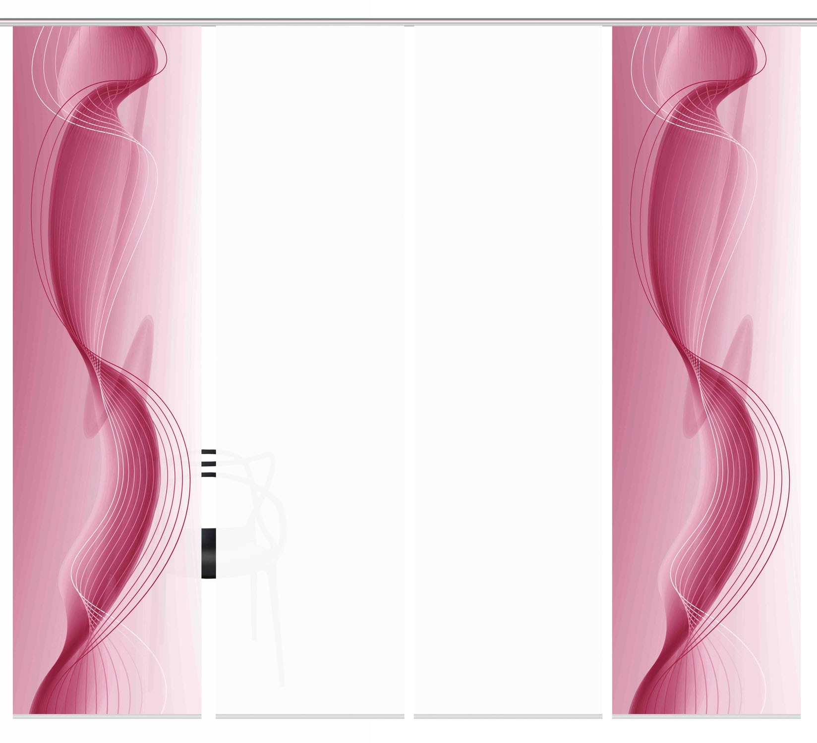HOME WOHNIDEEN Schiebegardine »FILIZ 4er SET«, (4 St.), Schiebevorhang Digidruck 4er Set FILIZ