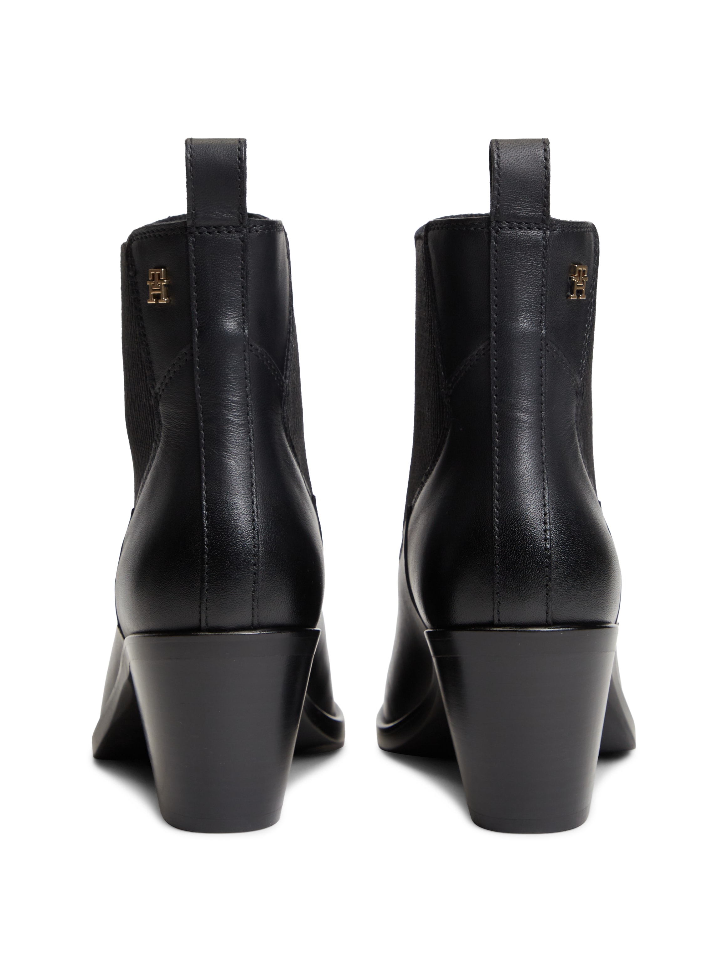 Tommy Hilfiger Chelseaboots »LEATHER WESTERN CHELSEA BOOT«  Trichterabsatz, Westernboots, Cowboystiefelette mit TH-Logoemblem