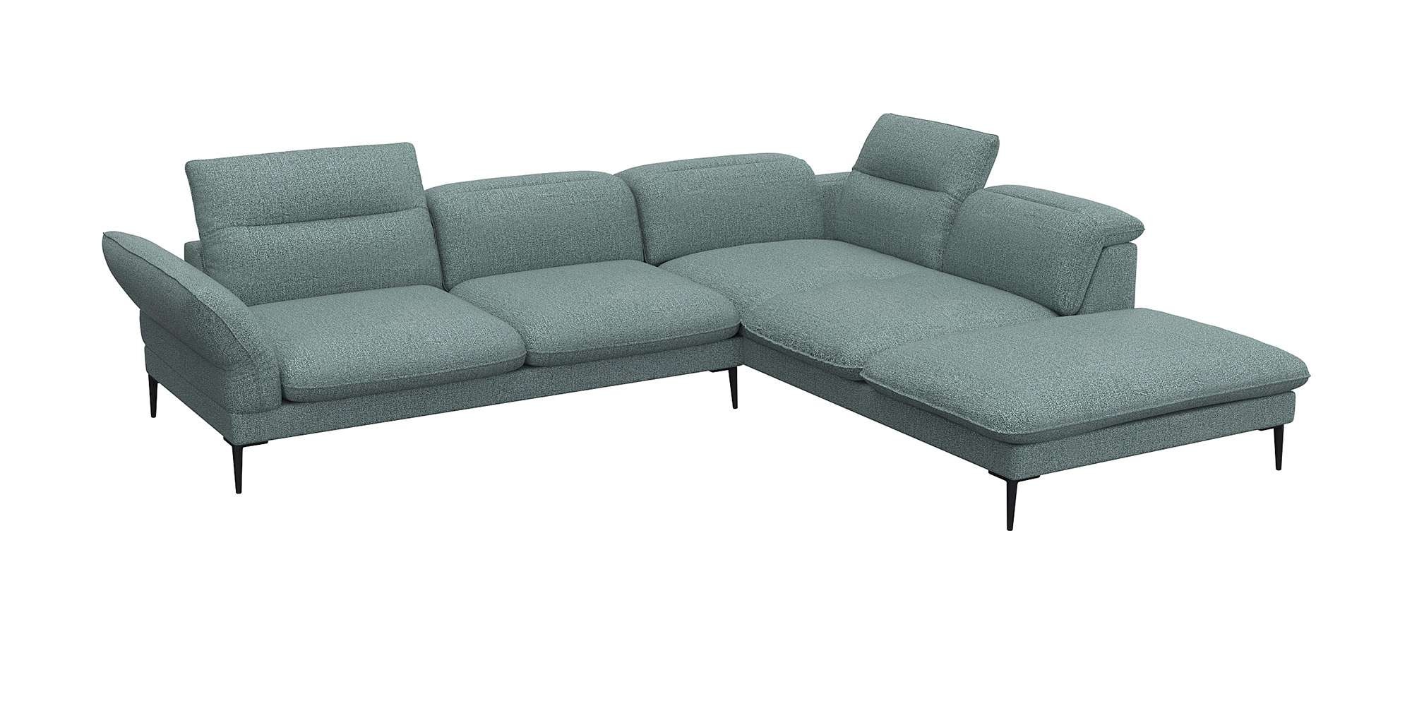 FLEXLUX Ecksofa »Salino, Funktionssofa mit Ottomane, Relaxsofa, Ecksofa«, Sofa mit Arm- und Kopfteil-Verstellungen, Kaltschaum & Stahl-Wellen