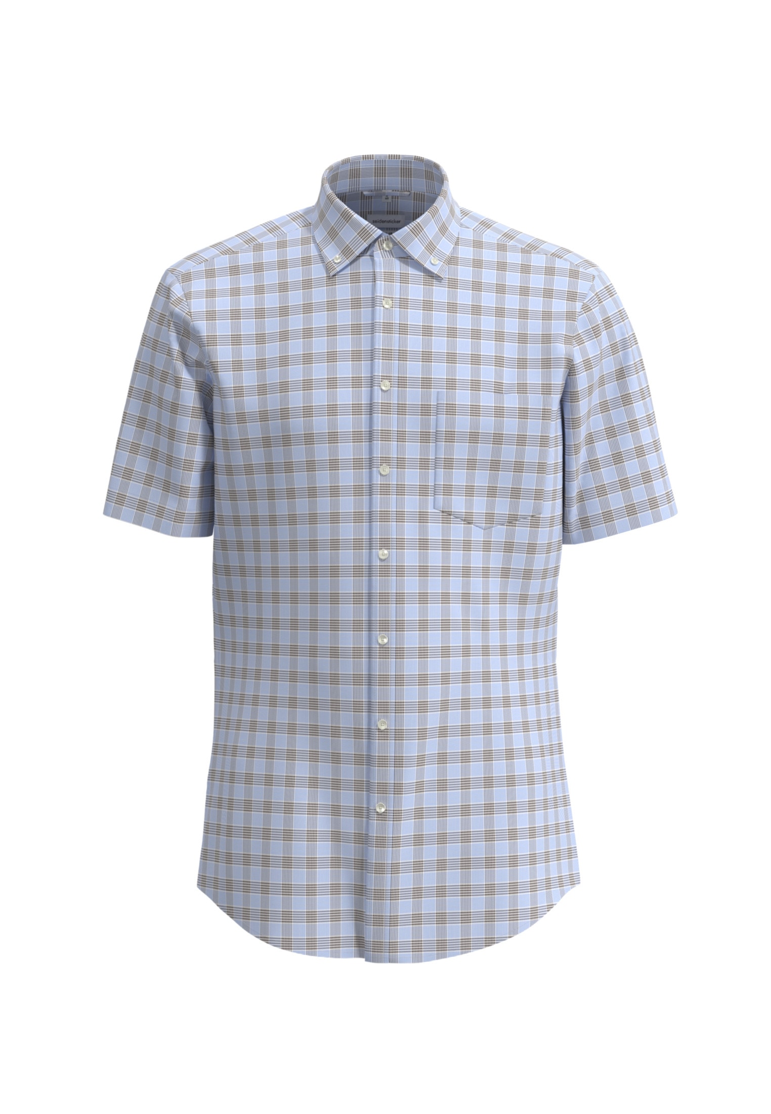 seidensticker Businesshemd »Regular« Regular 1/2 Button-Down-Kragen Karo