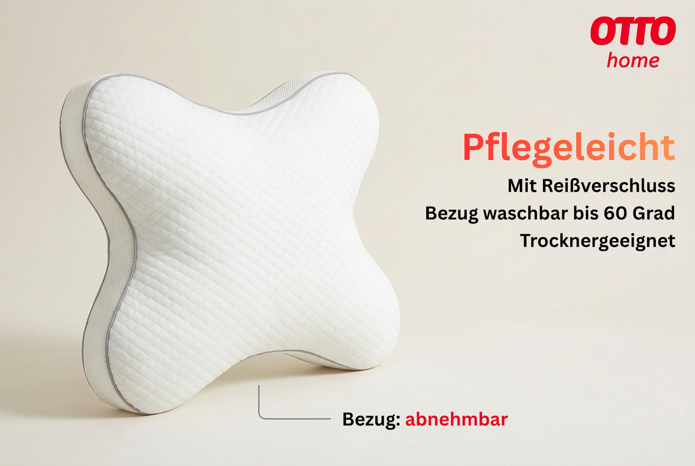 OTTO home Nackenkissen »Schmetterling NEUHEIT! in Größe: 54x44 cm« ergonomisches Nackenstützkissen für alle Schlafpositionen!