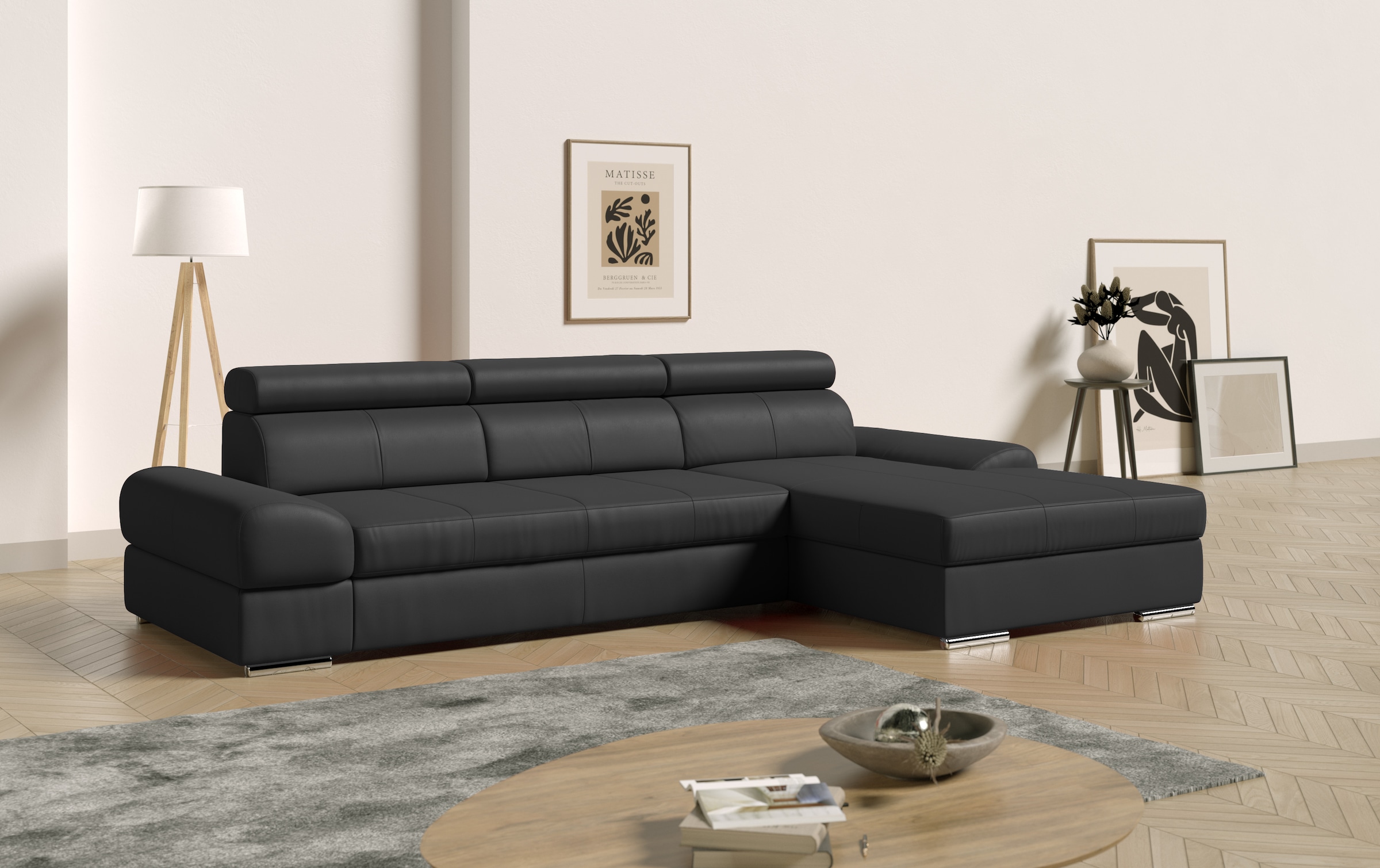 sit&more Ecksofa Broadway, mit verstellbaren Kopfteilen, wahlweise mit Bettfunktion