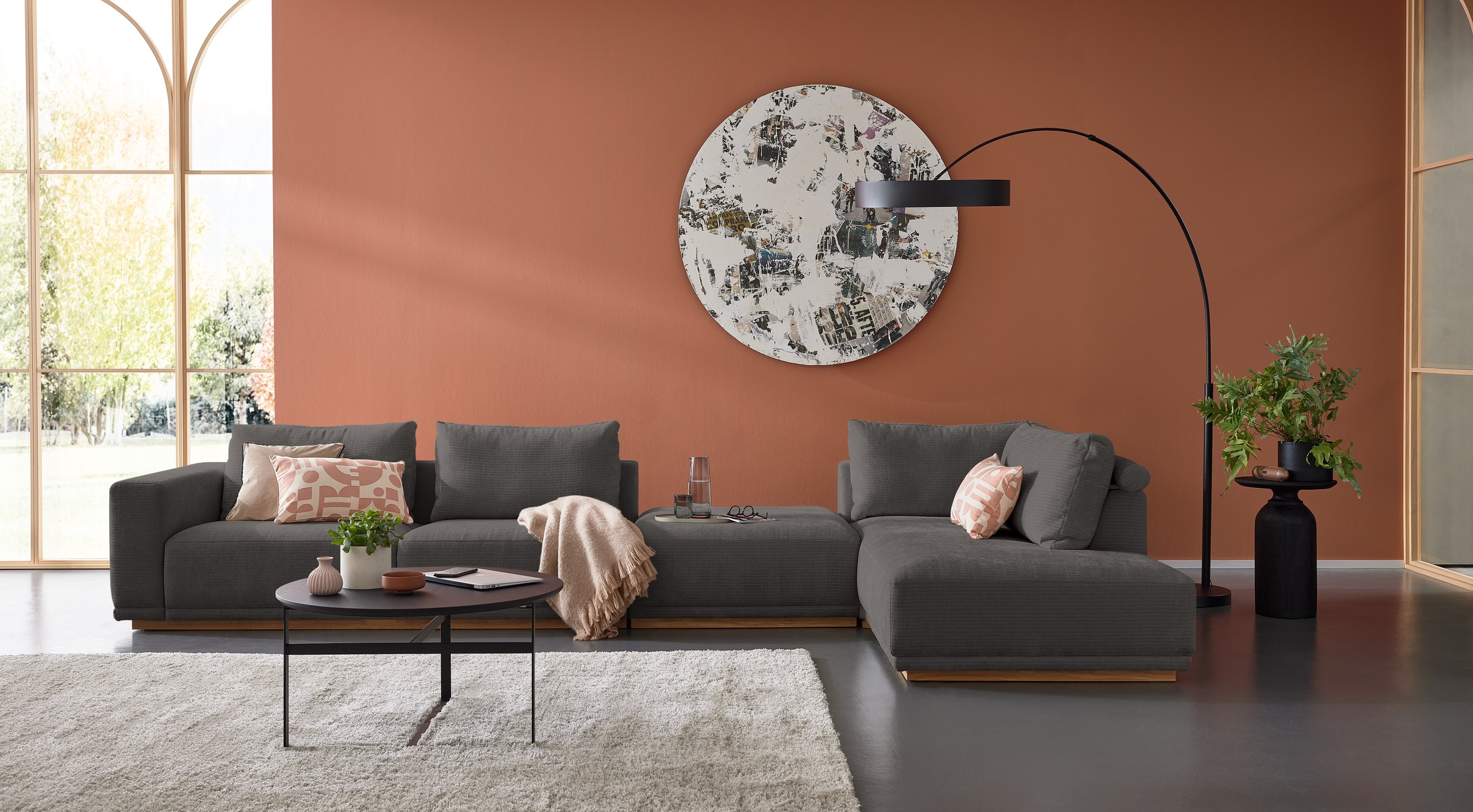 Musterring Wohnlandschaft Anreihsofa mit Armlehne links, Eckteil rechts mit günstig online kaufen