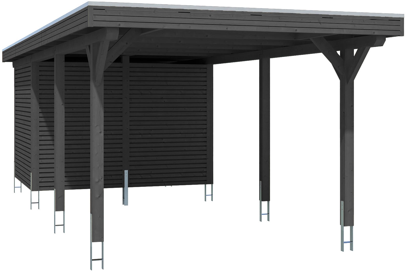 Skanholz Einzelcarport »Spessart« Massivholz 291 cm Anthrazit günstig online kaufen