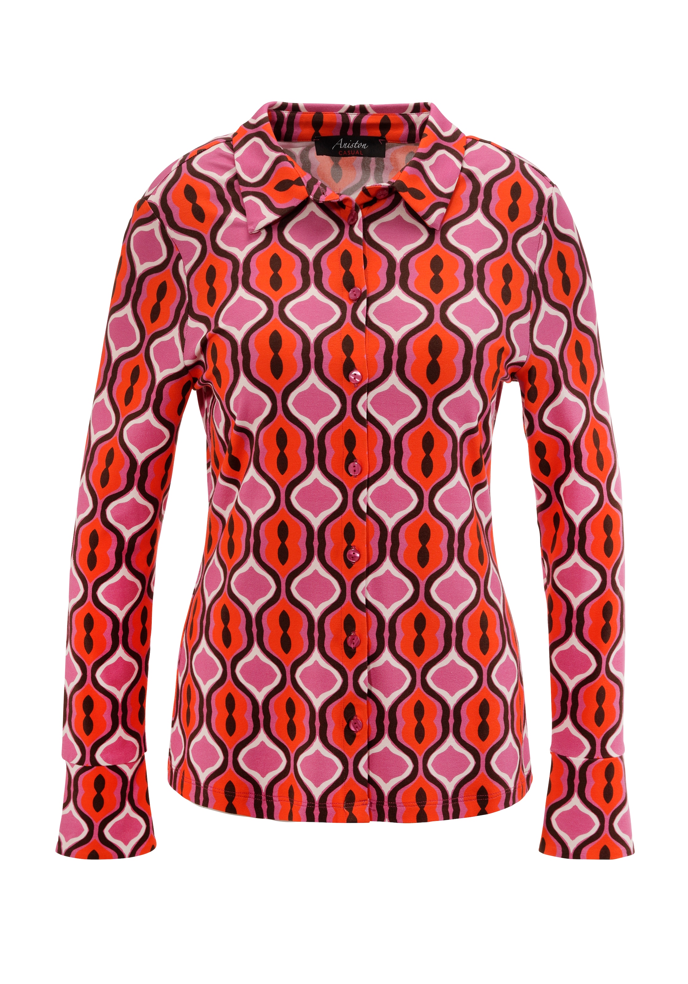 Aniston CASUAL Hemdbluse, mit extravagantem, farbenfrohen Retro-Muster