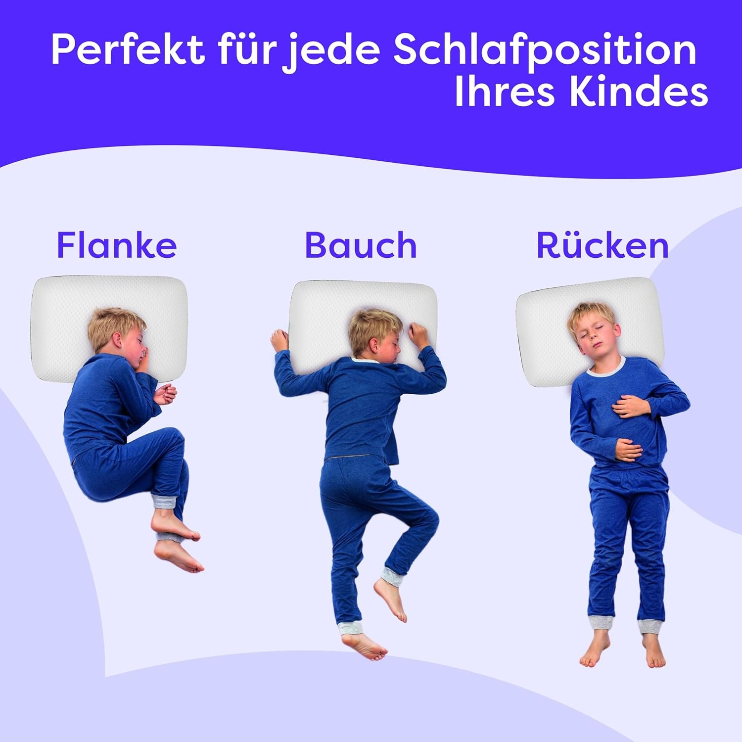 Wolkenfeld Babykissen »Eron Kinderkissen« Weiches und Atmungsaktives Kinderkopfkissen - Natürliches Memory Foam