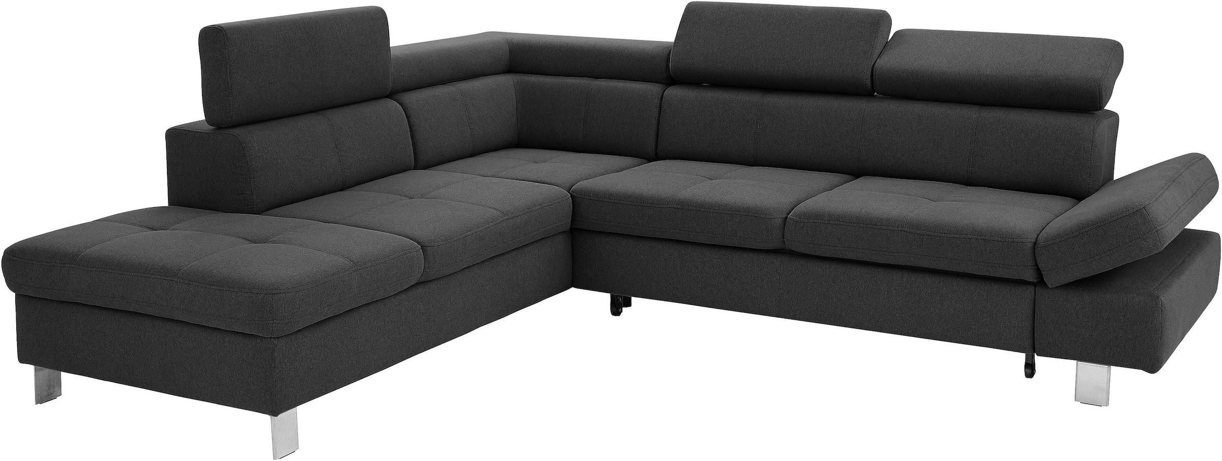 exxpo - sofa fashion Ecksofa »Fiji, L-Form«, mit Kopf- bzw. Rückenverstellung, wahlweise mit Bettfunktion