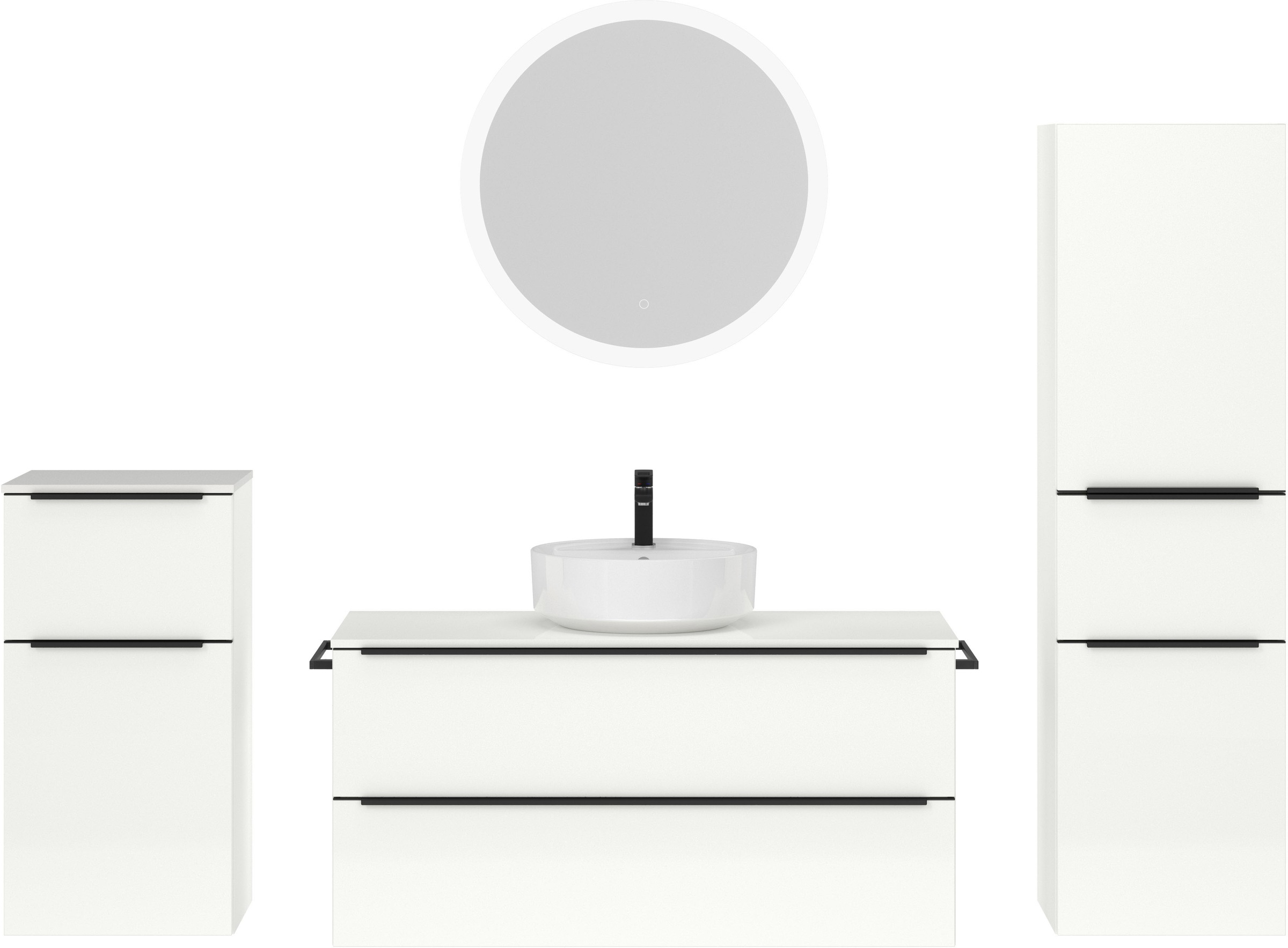 nobilia® Badmöbel-Set »Alvene« vormontiert, mit Soft-Close, 4 Stk. tlg. günstig online kaufen