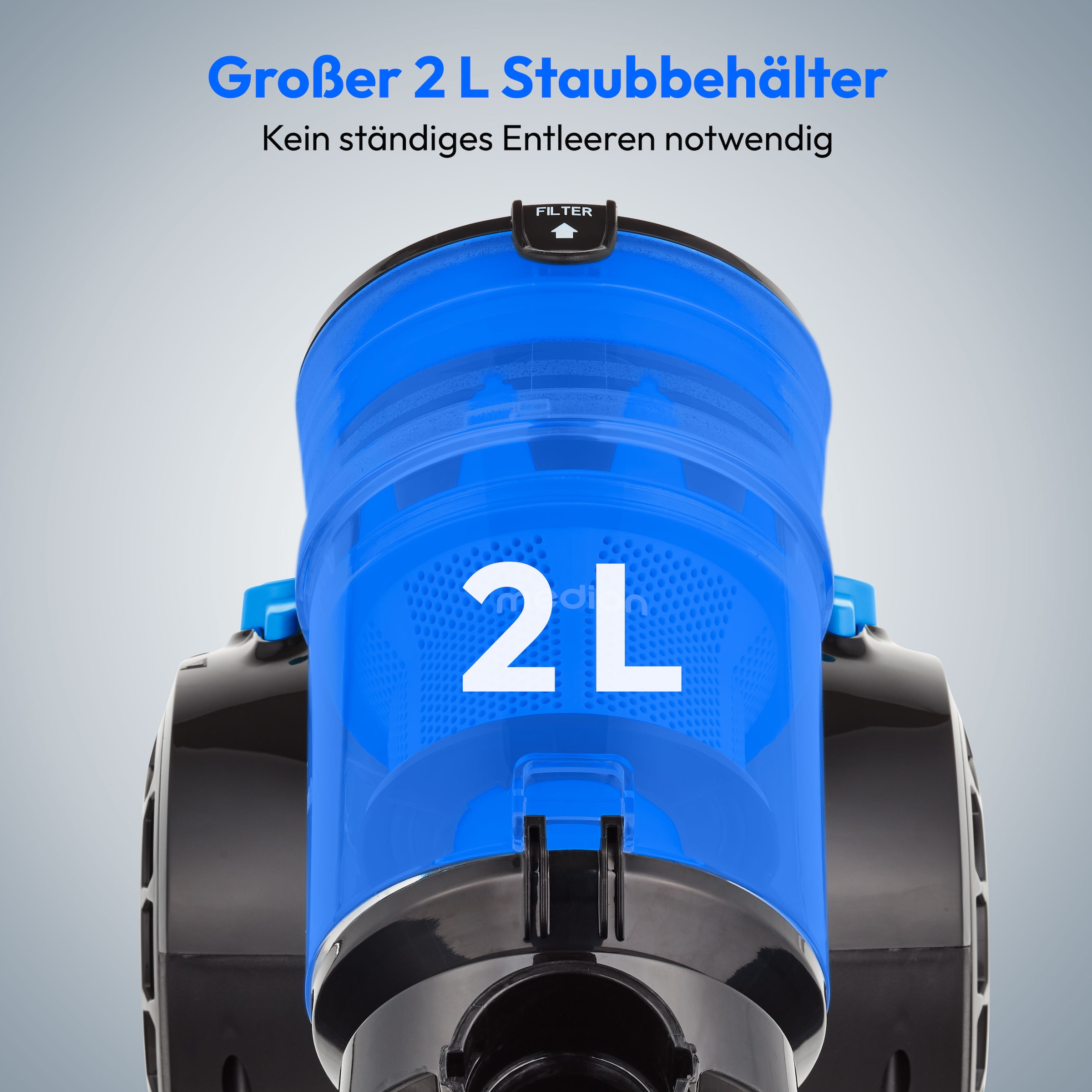 Medion® Bodenstaubsauger »P2000 (MD 11905), 21,5 kPa Saugleistung, 2L, Multizyklon-Technologie«, 700 W, beutellos, 5,2 Meter Kabellänge, HEPA 13 Filter, 72 dB, integriertes Zubehör
